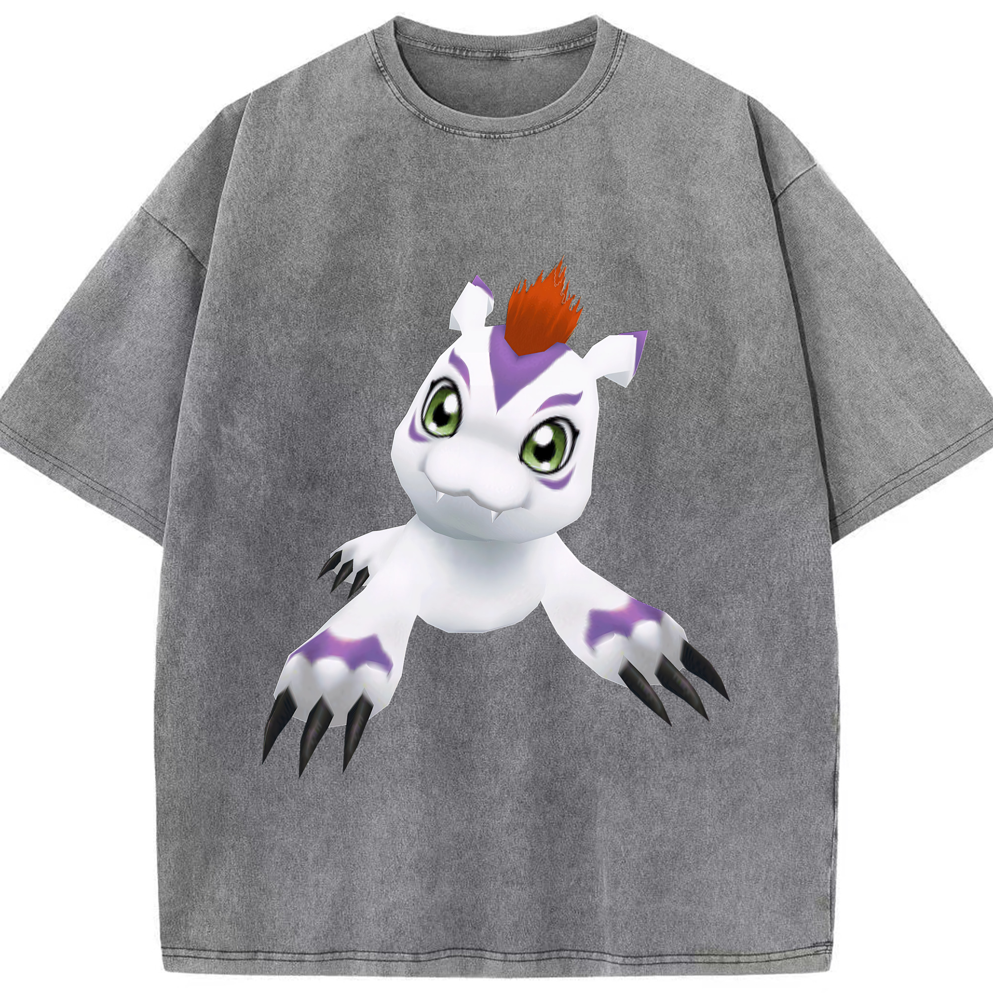 （画像用） Digimon デジタルモンスター/デジモン 綿100% ヴィンテージ風 半袖Tシャツ（フロントプリント）