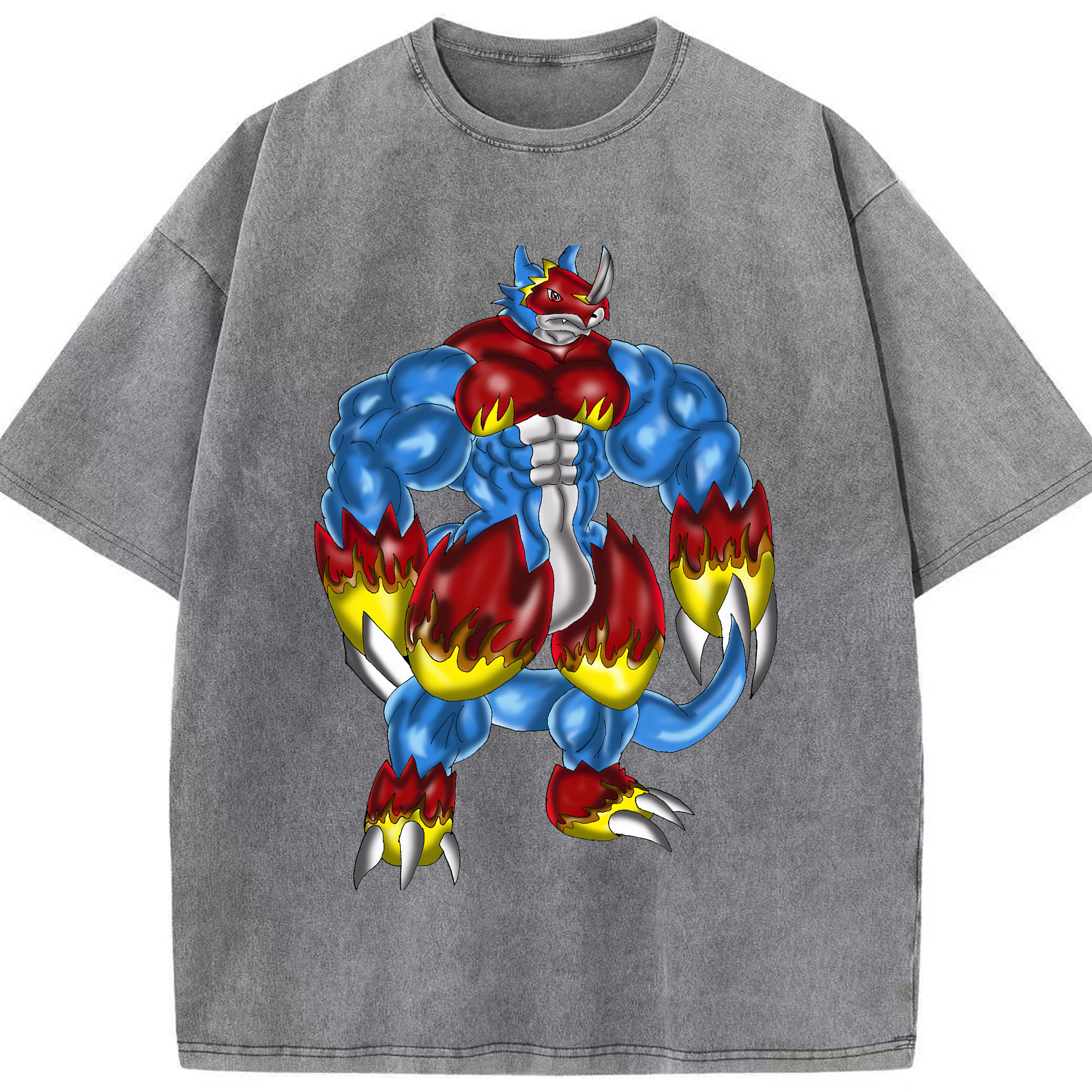 （画像用） Digimon デジタルモンスター/デジモン 綿100% ヴィンテージ風 半袖Tシャツ（フロントプリント）