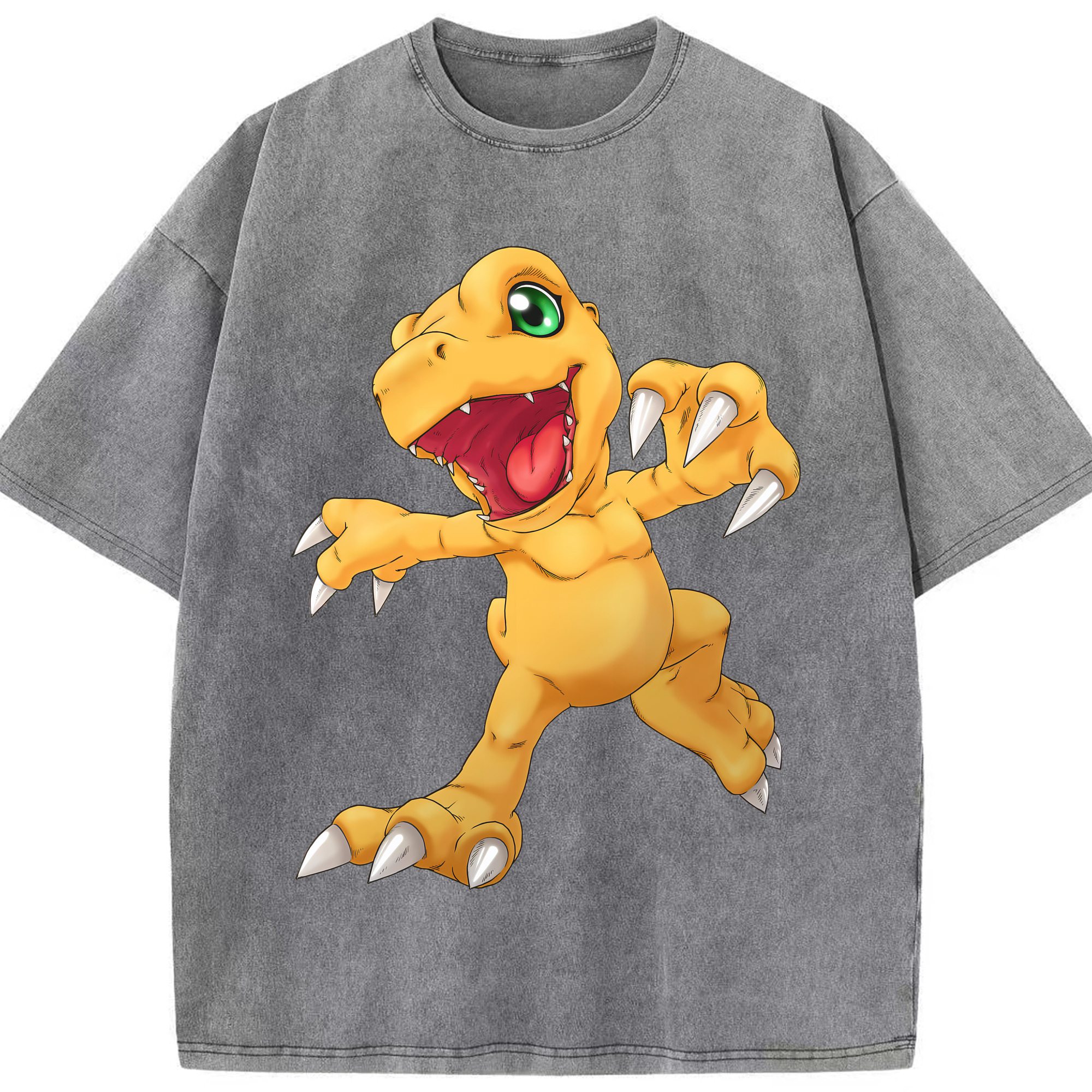 （画像用） Digimon デジタルモンスター/デジモン 綿100% ヴィンテージ風 半袖Tシャツ（フロントプリント）