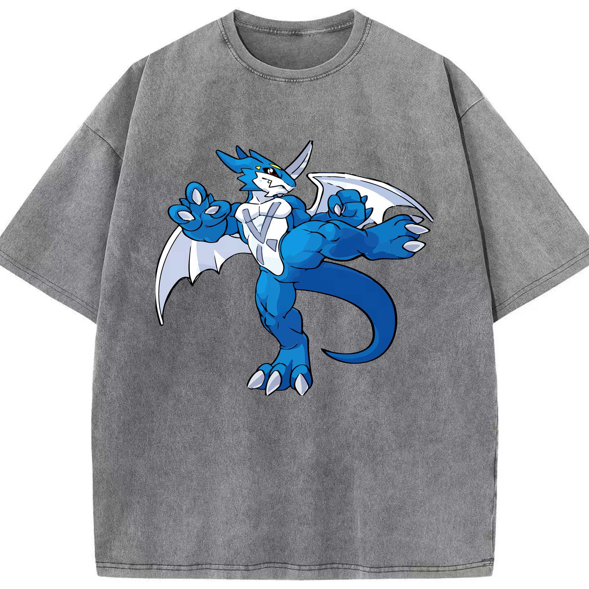 （画像用） Digimon デジタルモンスター/デジモン 綿100% ヴィンテージ風 半袖Tシャツ（フロントプリント）