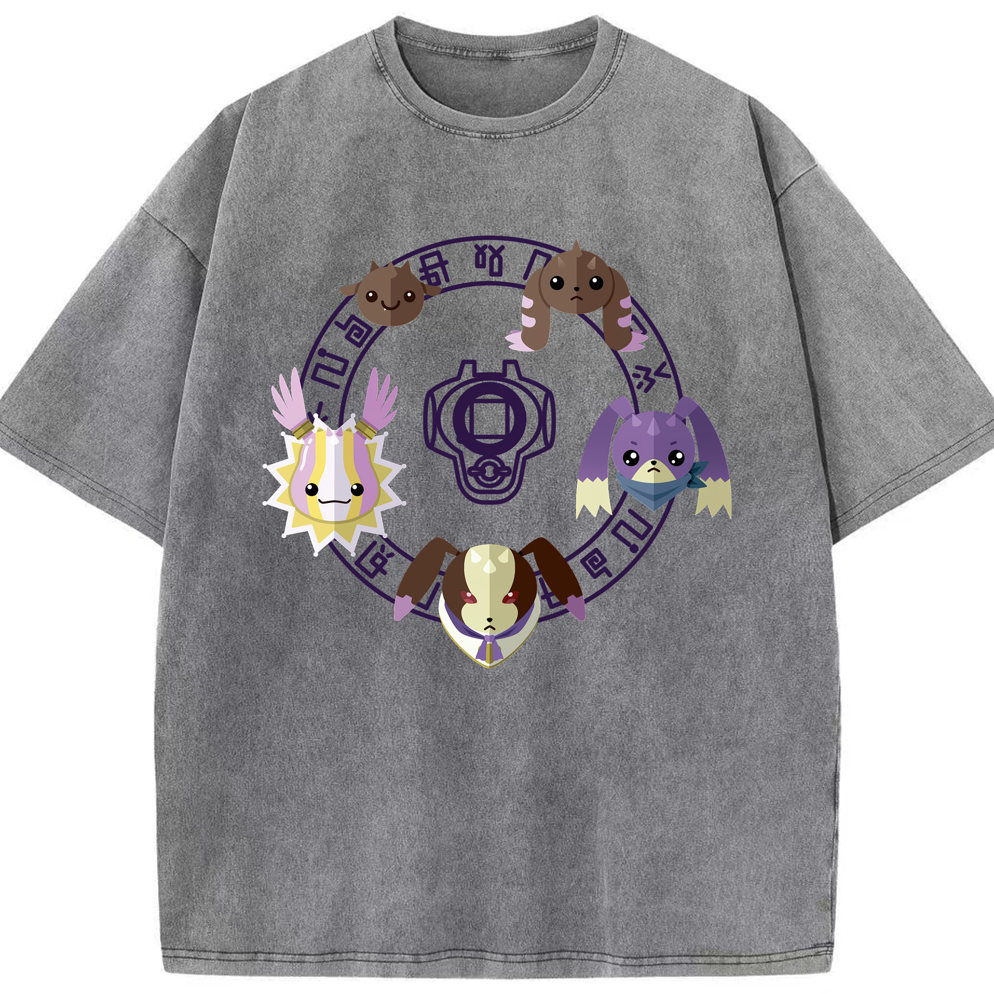 （画像用） Digimon デジタルモンスター/デジモン 綿100% ヴィンテージ風 半袖Tシャツ（フロントプリント）