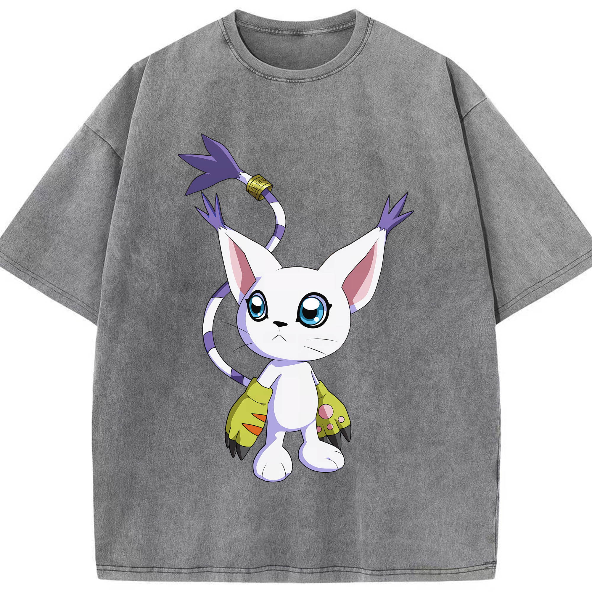 （画像用） Digimon デジタルモンスター/デジモン 綿100% ヴィンテージ風 半袖Tシャツ（フロントプリント）