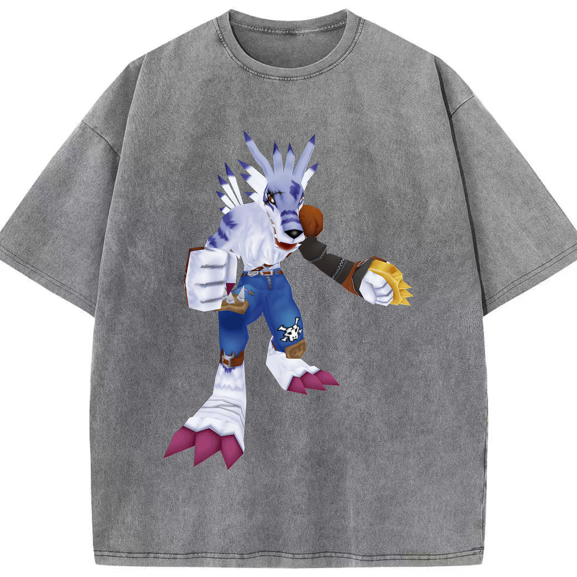 （画像用） Digimon デジタルモンスター/デジモン 綿100% ヴィンテージ風 半袖Tシャツ（フロントプリント）
