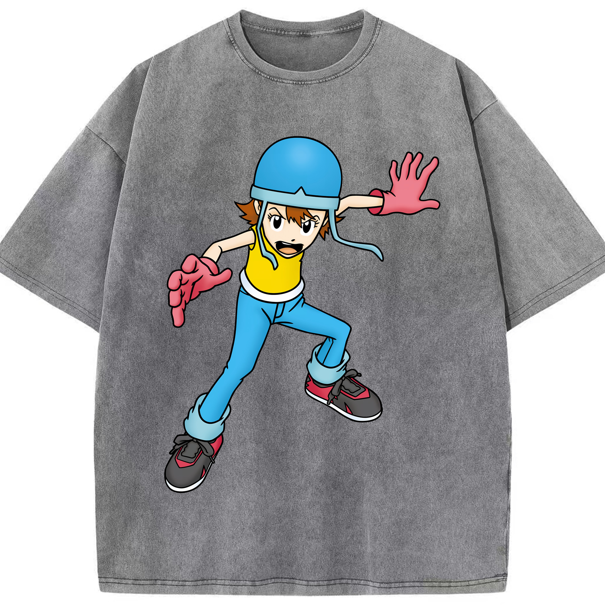 （画像用） Digimon デジタルモンスター/デジモン 綿100% ヴィンテージ風 半袖Tシャツ（フロントプリント）