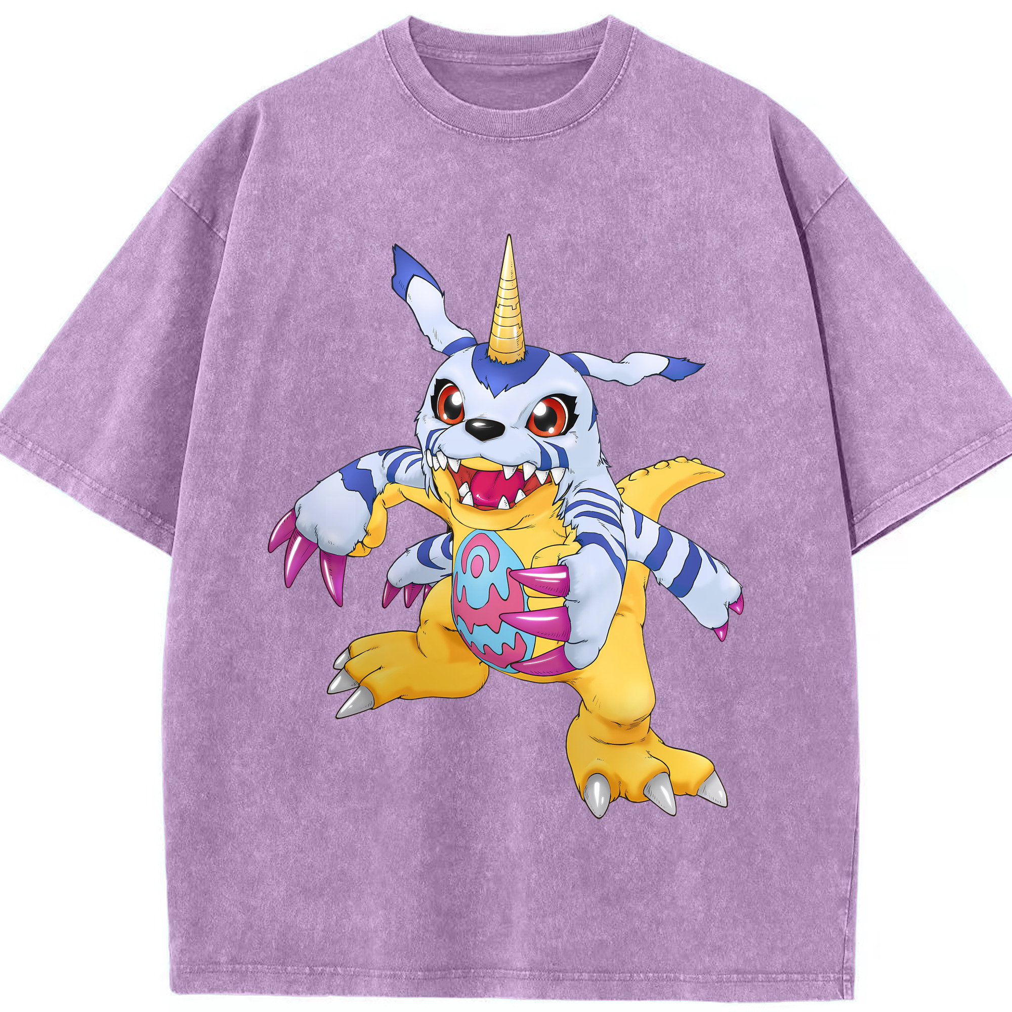 （画像用） Digimon デジタルモンスター/デジモン 綿100% ヴィンテージ風 半袖Tシャツ（フロントプリント）