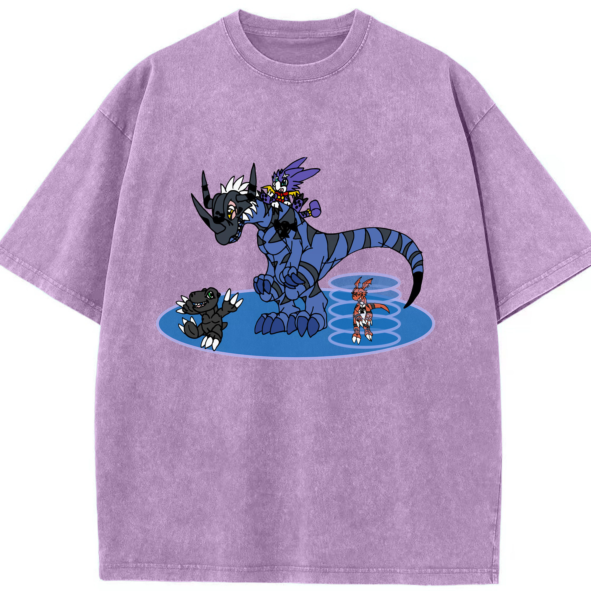 （画像用） Digimon デジタルモンスター/デジモン 綿100% ヴィンテージ風 半袖Tシャツ（フロントプリント）
