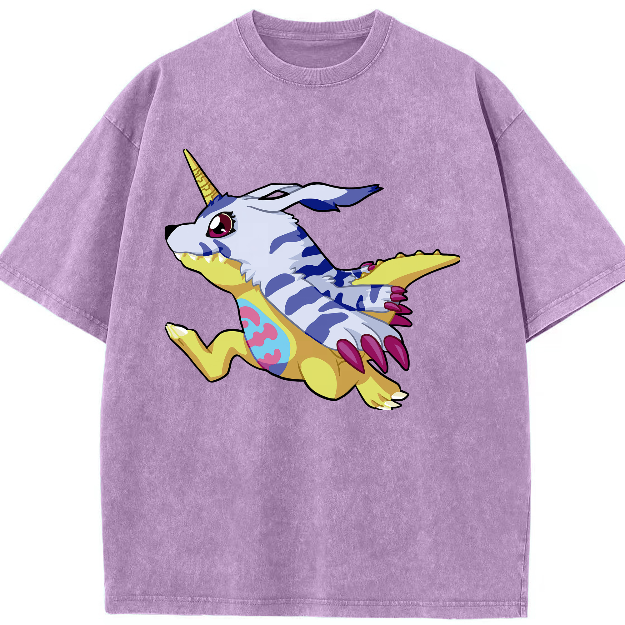 （画像用） Digimon デジタルモンスター/デジモン 綿100% ヴィンテージ風 半袖Tシャツ（フロントプリント）