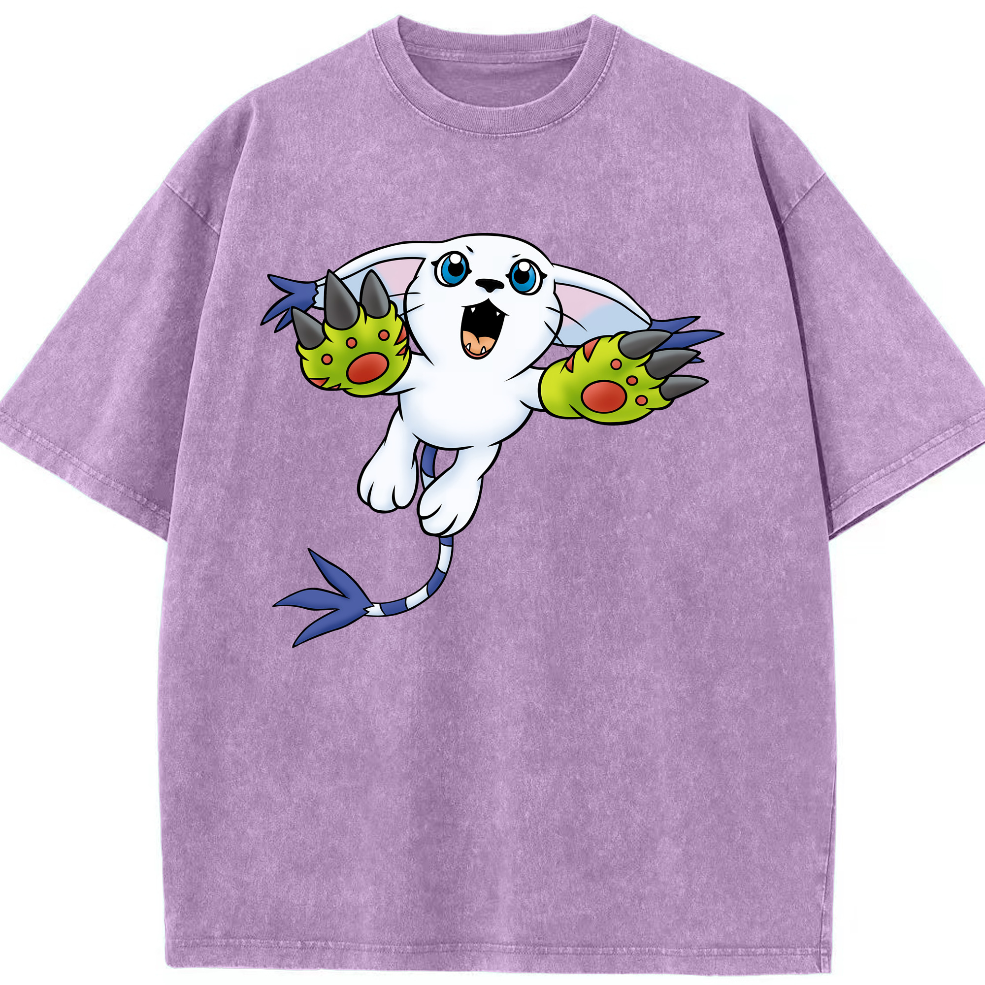 （画像用） Digimon デジタルモンスター/デジモン 綿100% ヴィンテージ風 半袖Tシャツ（フロントプリント）