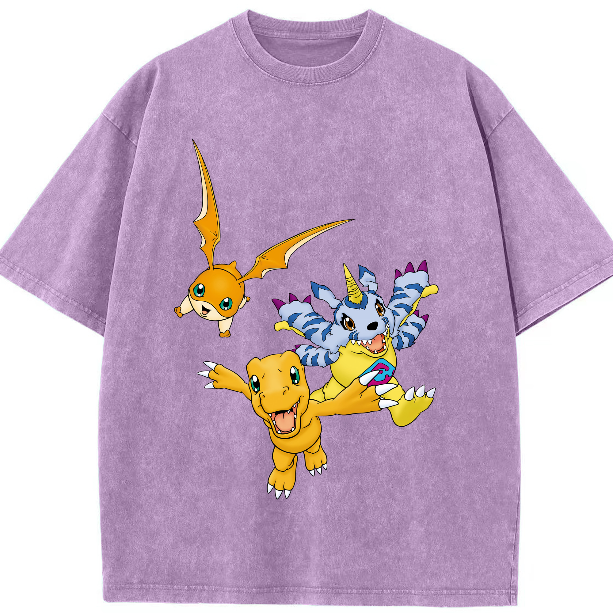 （画像用） Digimon デジタルモンスター/デジモン 綿100% ヴィンテージ風 半袖Tシャツ（フロントプリント）