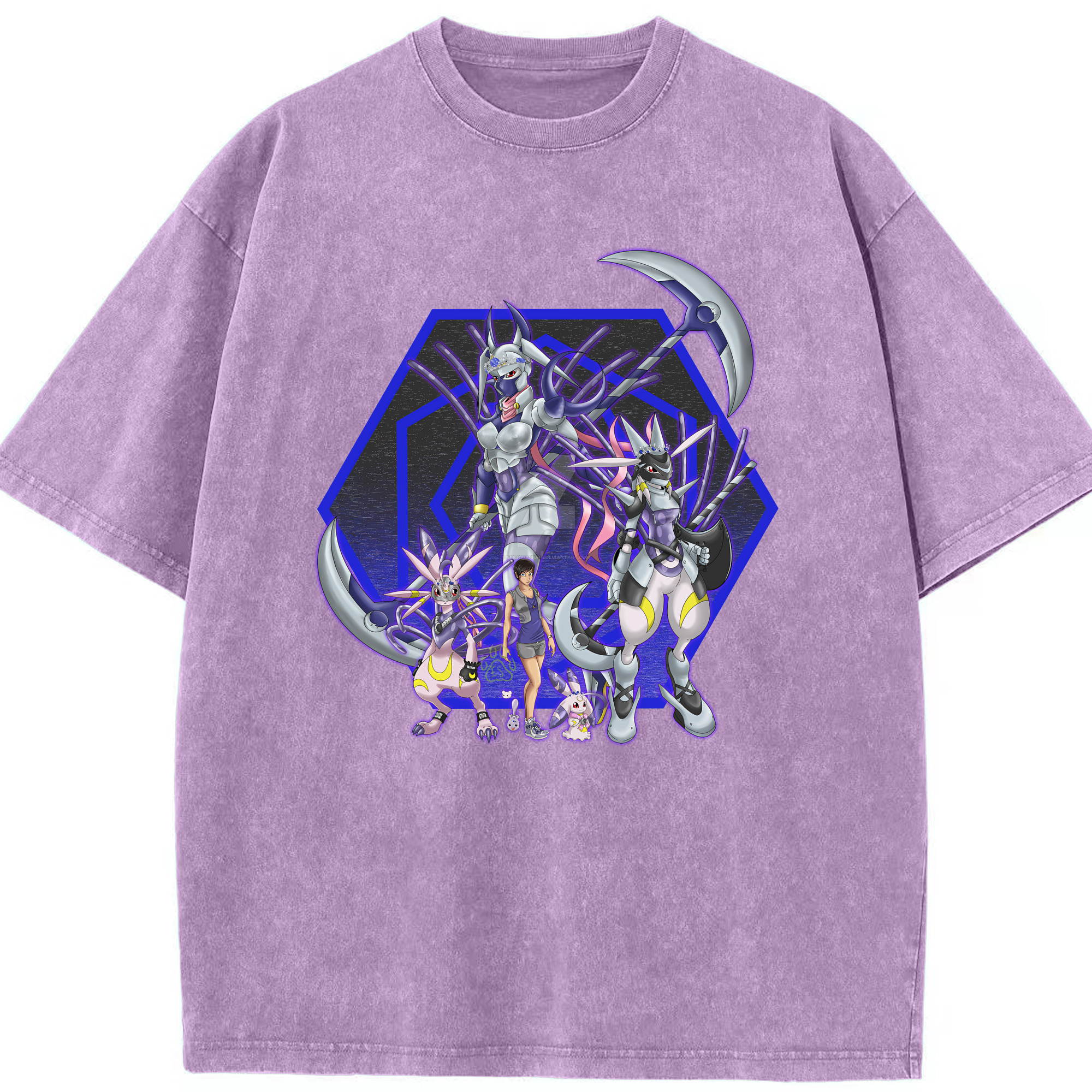 （画像用） Digimon デジタルモンスター/デジモン 綿100% ヴィンテージ風 半袖Tシャツ（フロントプリント）