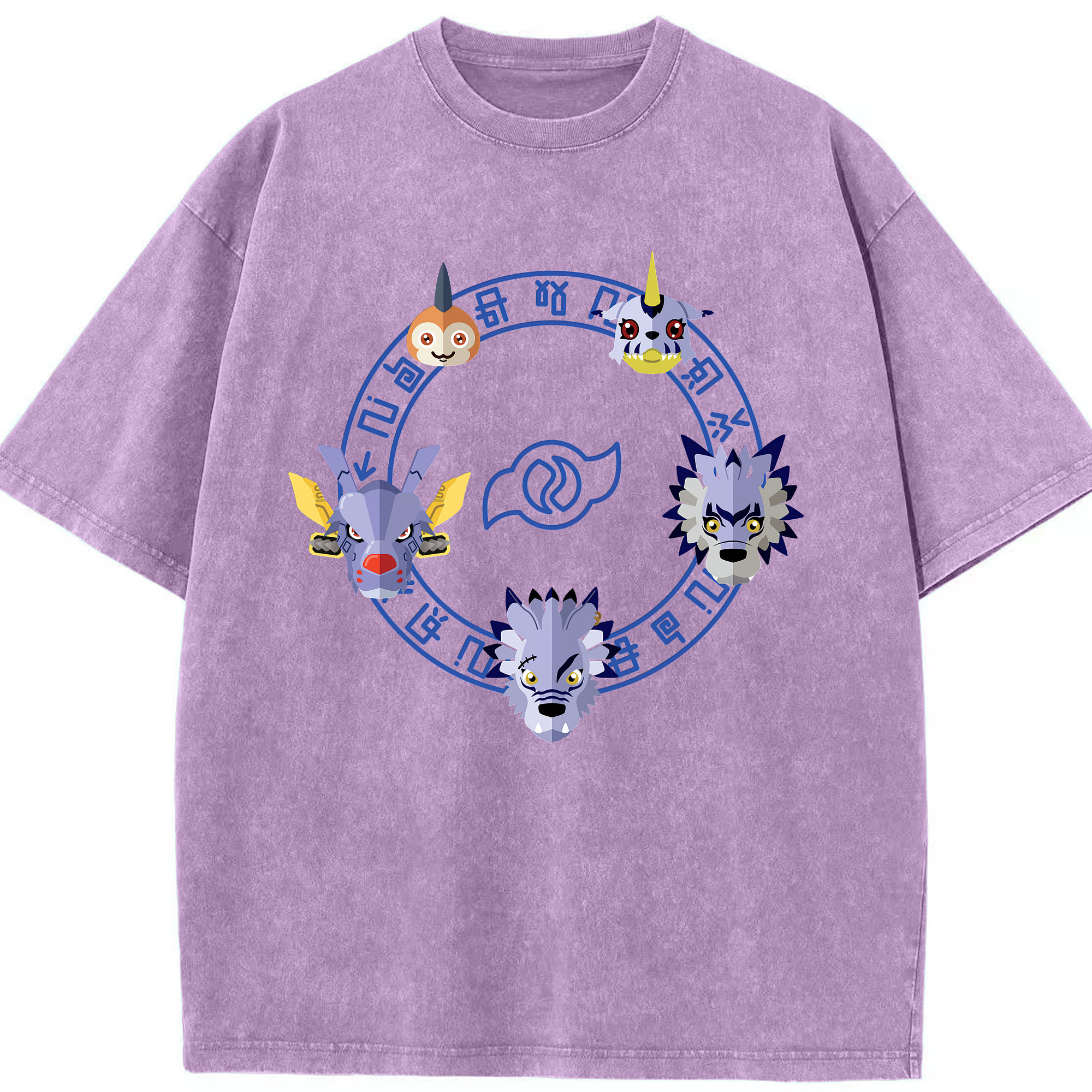 （画像用） Digimon デジタルモンスター/デジモン 綿100% ヴィンテージ風 半袖Tシャツ（フロントプリント）