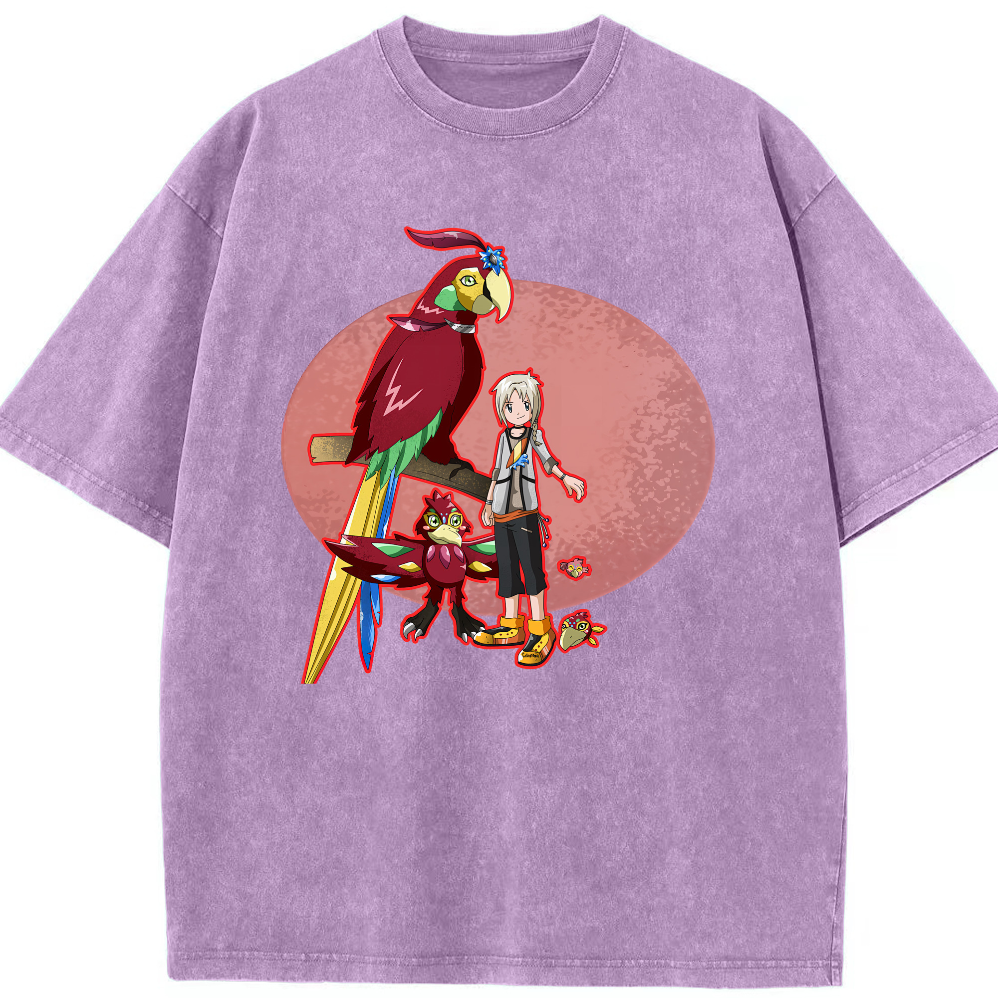 （画像用） Digimon デジタルモンスター/デジモン 綿100% ヴィンテージ風 半袖Tシャツ（フロントプリント）