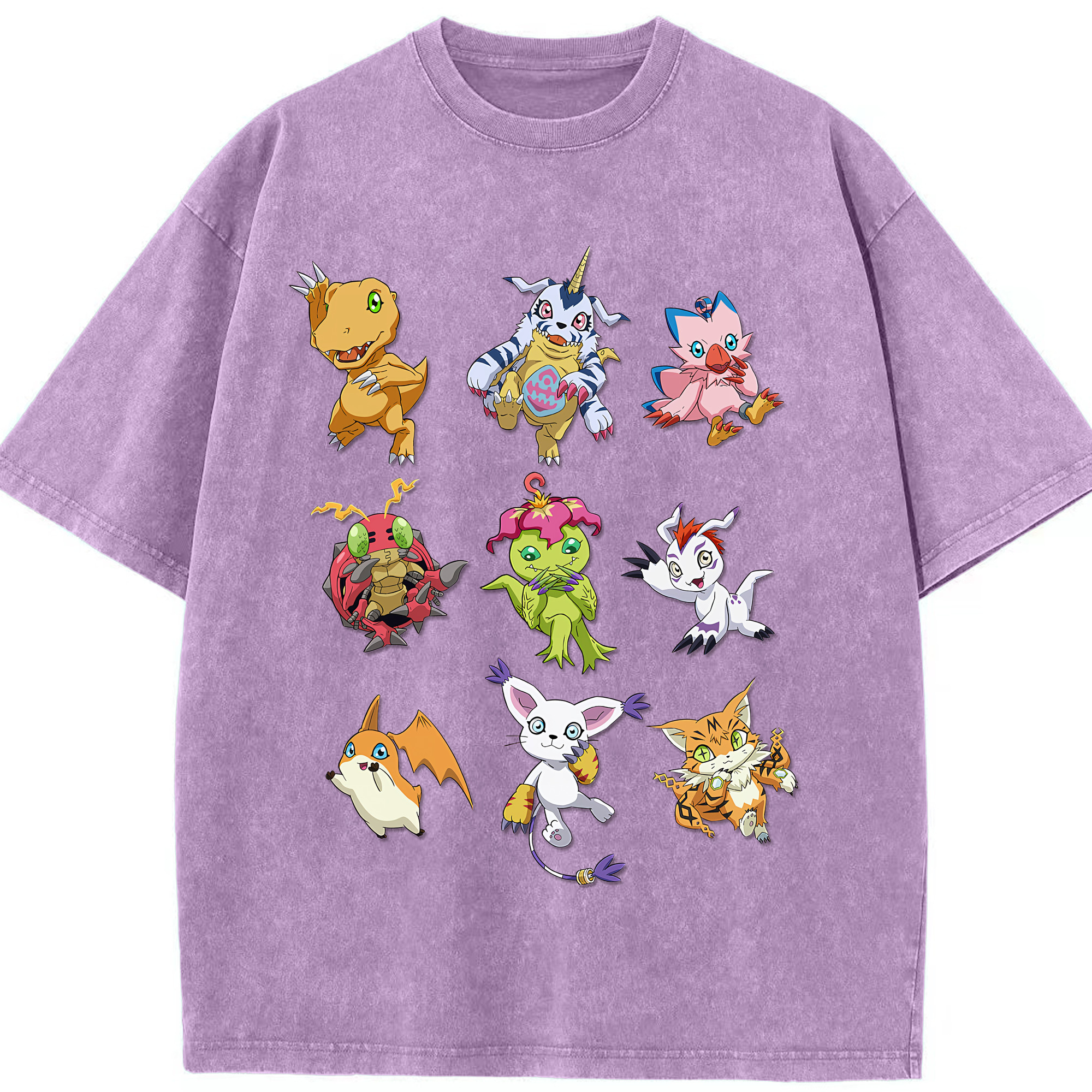 （画像用） Digimon デジタルモンスター/デジモン 綿100% ヴィンテージ風 半袖Tシャツ（フロントプリント）