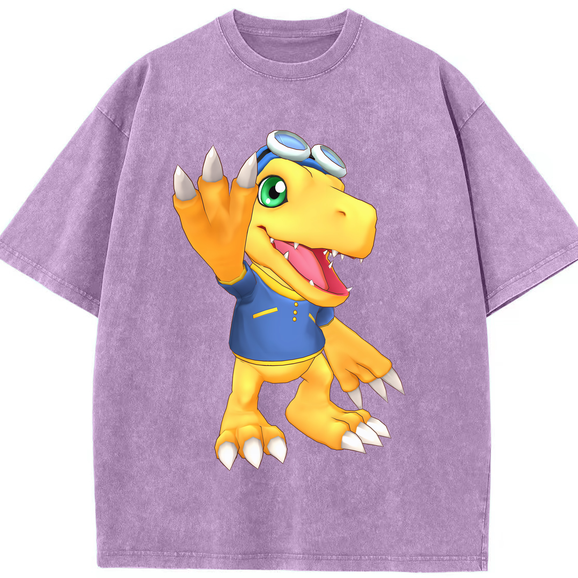 （画像用） Digimon デジタルモンスター/デジモン 綿100% ヴィンテージ風 半袖Tシャツ（フロントプリント）