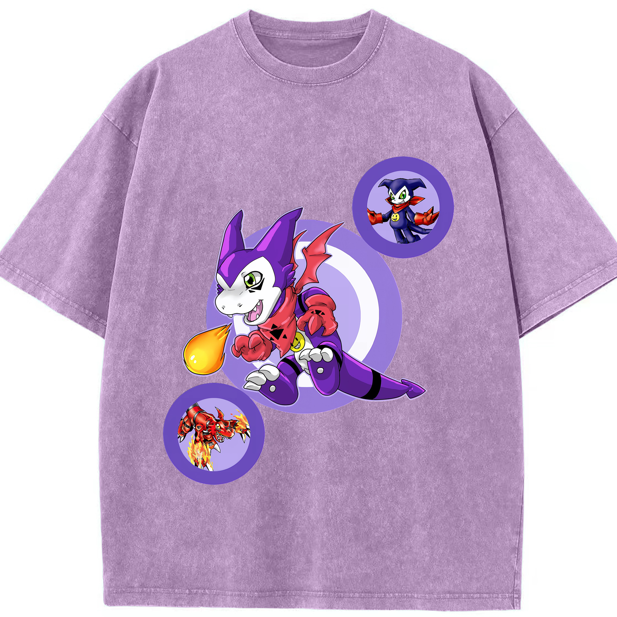 （画像用） Digimon デジタルモンスター/デジモン 綿100% ヴィンテージ風 半袖Tシャツ（フロントプリント）