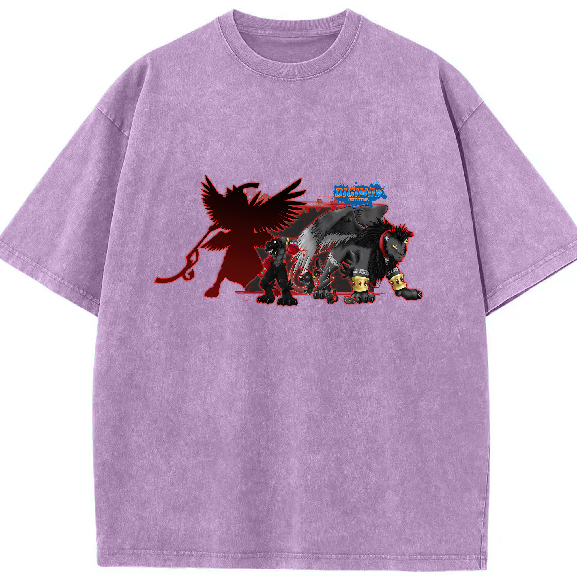 （画像用） Digimon デジタルモンスター/デジモン 綿100% ヴィンテージ風 半袖Tシャツ（フロントプリント）