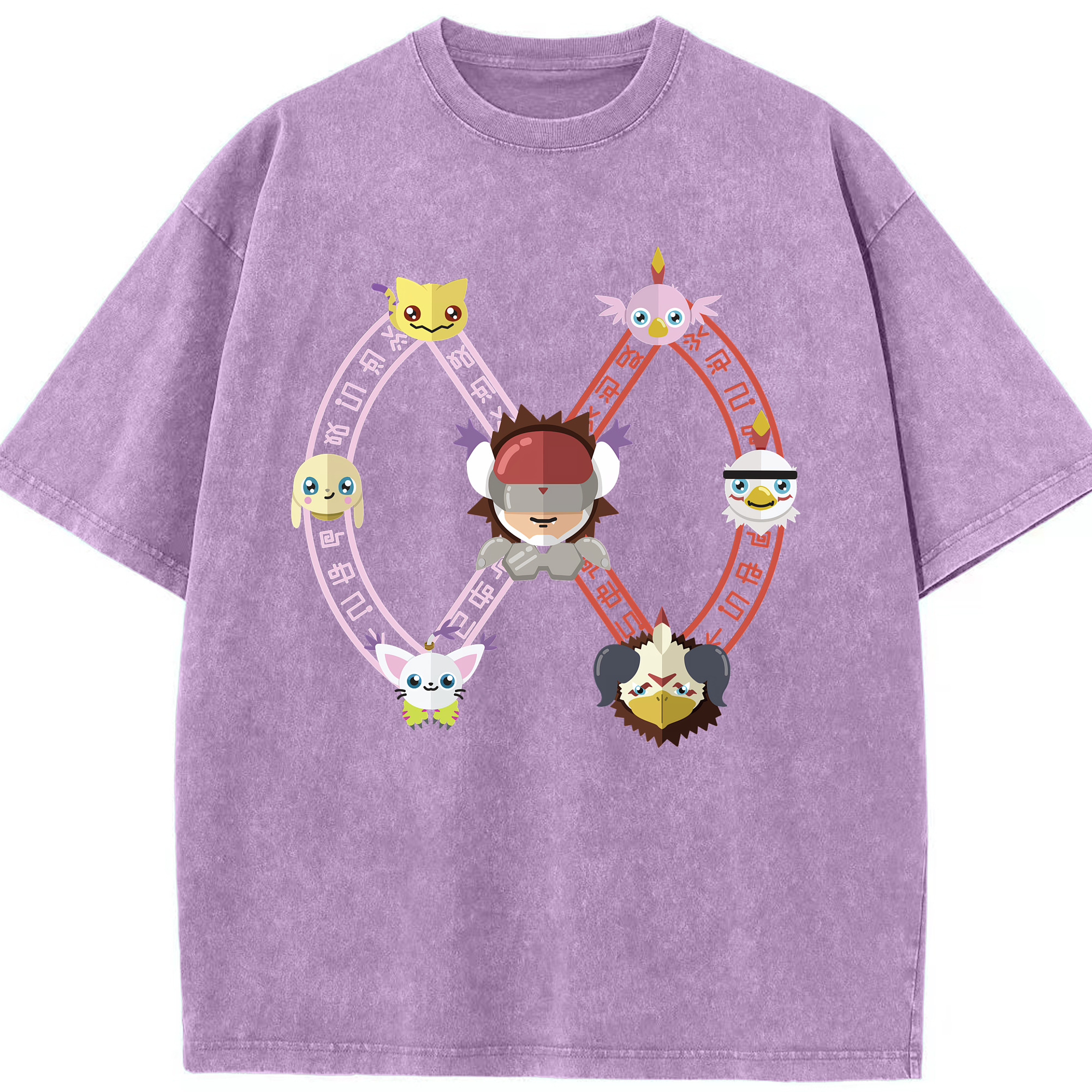 （画像用） Digimon デジタルモンスター/デジモン 綿100% ヴィンテージ風 半袖Tシャツ（フロントプリント）