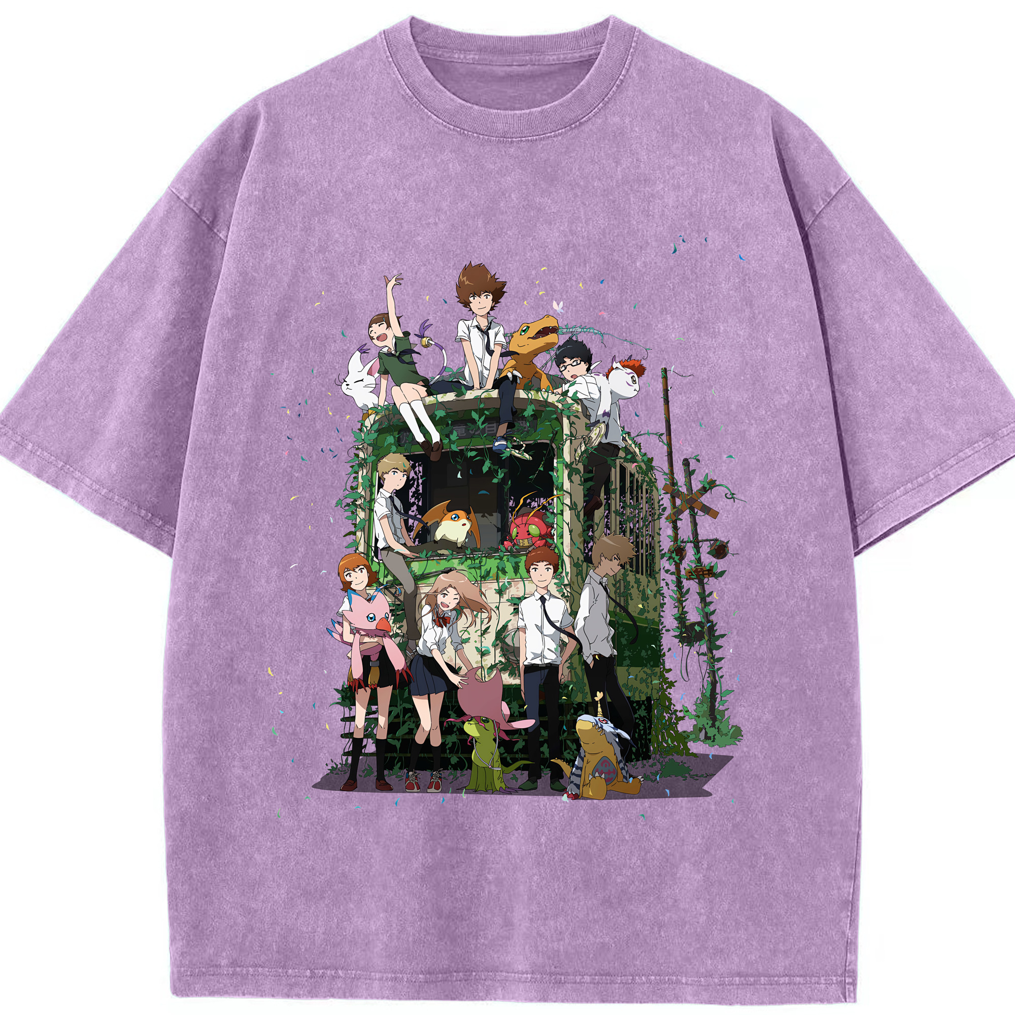 （画像用） Digimon デジタルモンスター/デジモン 綿100% ヴィンテージ風 半袖Tシャツ（フロントプリント）