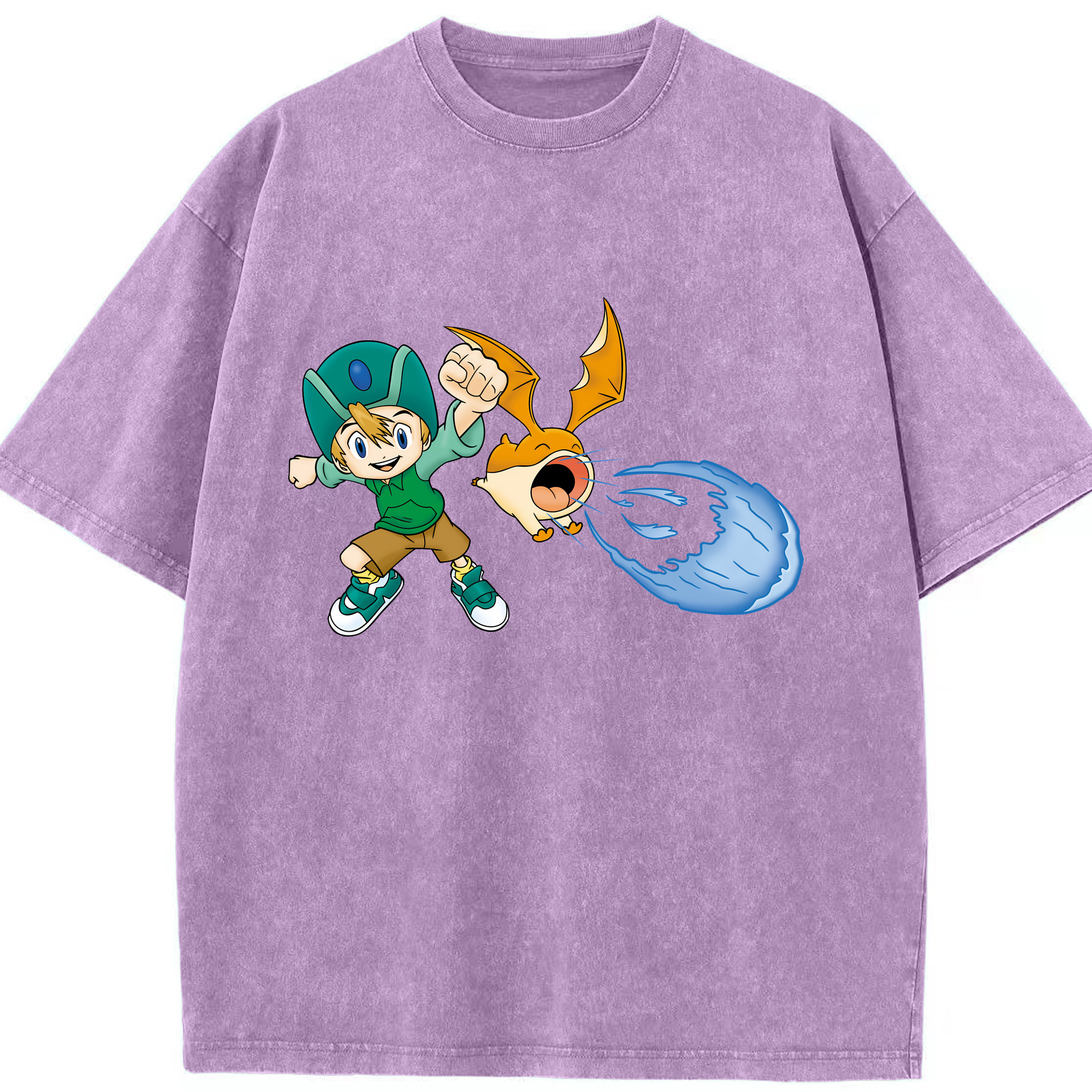 （画像用） Digimon デジタルモンスター/デジモン 綿100% ヴィンテージ風 半袖Tシャツ（フロントプリント）