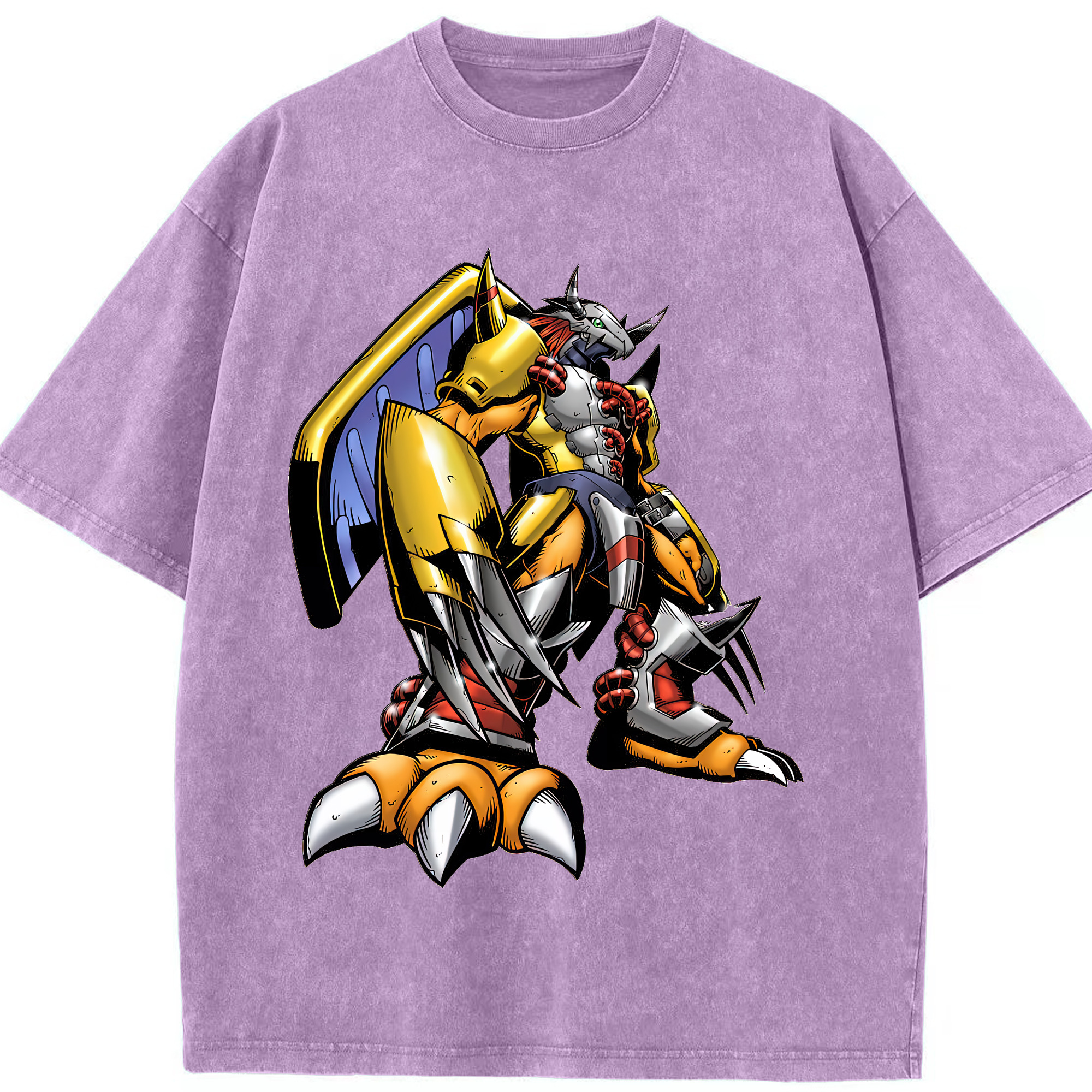 （画像用） Digimon デジタルモンスター/デジモン 綿100% ヴィンテージ風 半袖Tシャツ（フロントプリント）