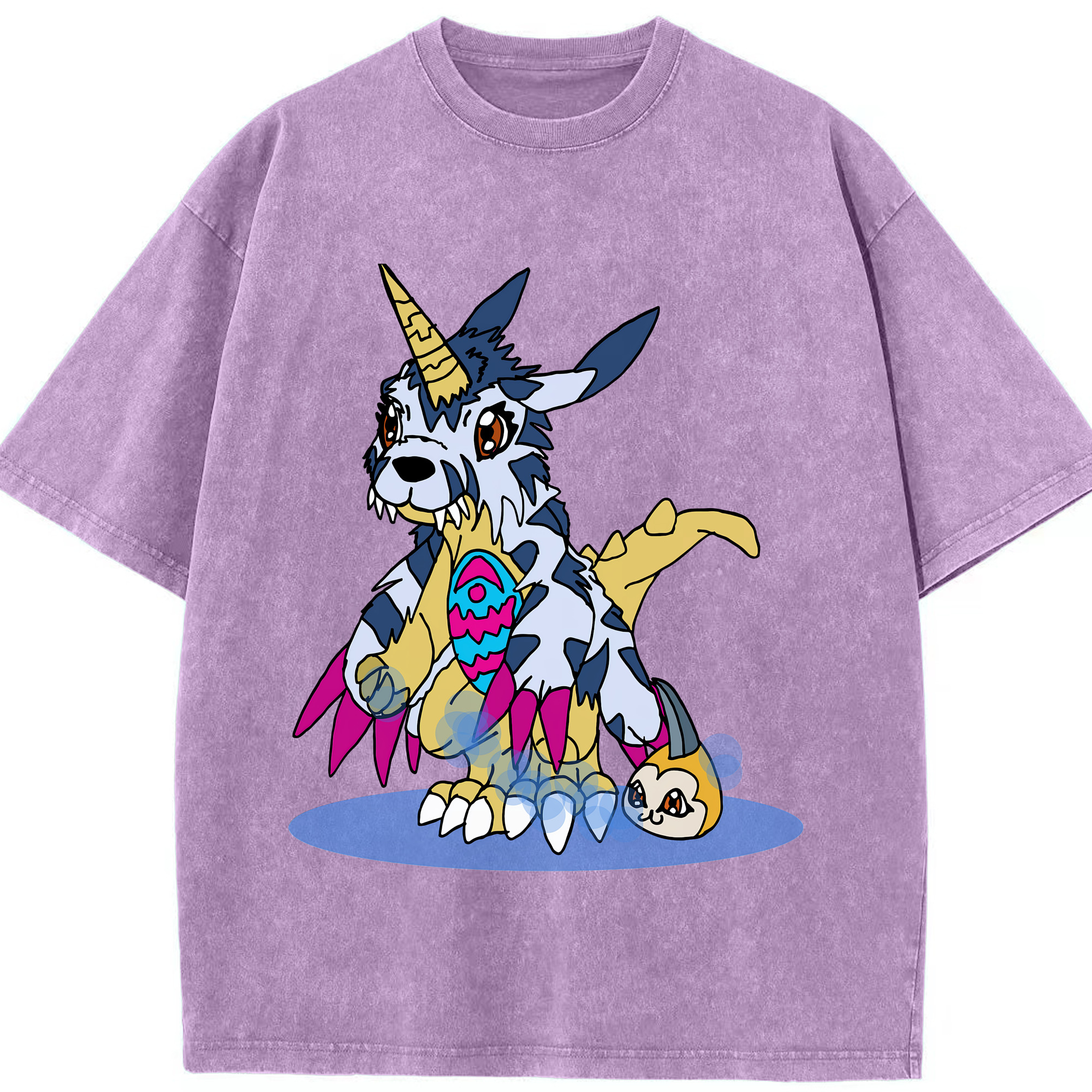 （画像用） Digimon デジタルモンスター/デジモン 綿100% ヴィンテージ風 半袖Tシャツ（フロントプリント）