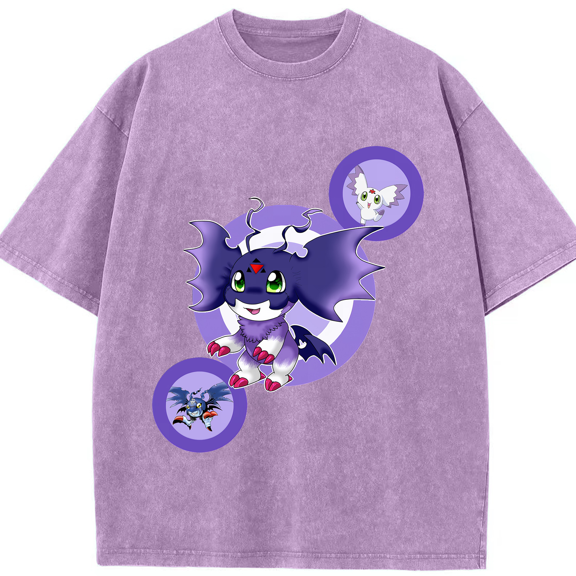 （画像用） Digimon デジタルモンスター/デジモン 綿100% ヴィンテージ風 半袖Tシャツ（フロントプリント）