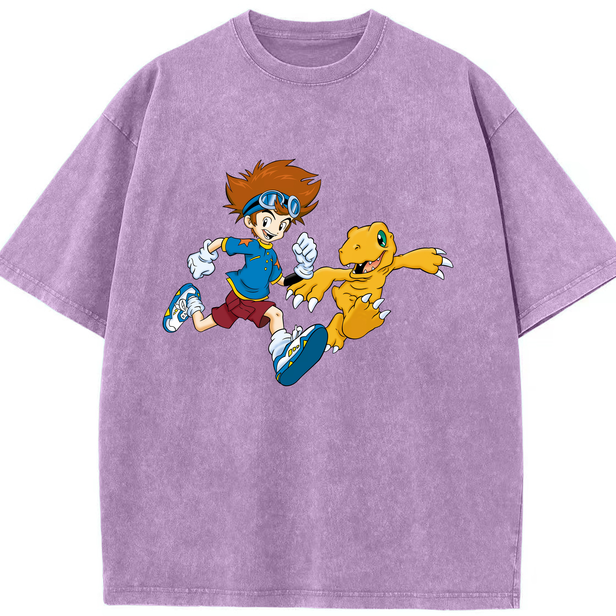 （画像用） Digimon デジタルモンスター/デジモン 綿100% ヴィンテージ風 半袖Tシャツ（フロントプリント）