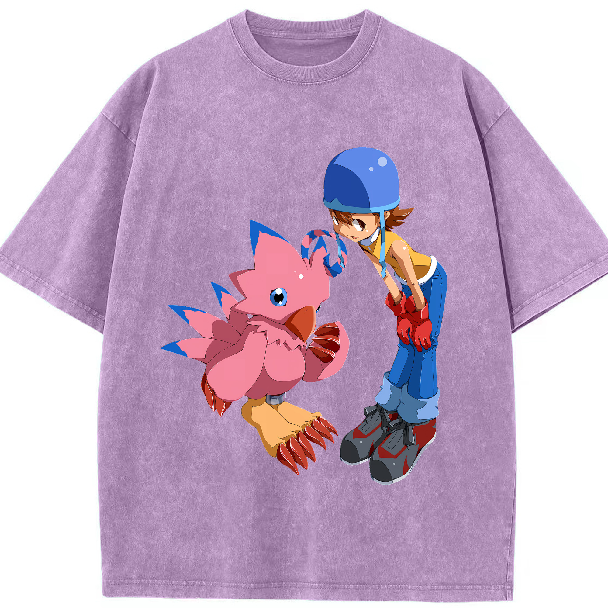 （画像用） Digimon デジタルモンスター/デジモン 綿100% ヴィンテージ風 半袖Tシャツ（フロントプリント）