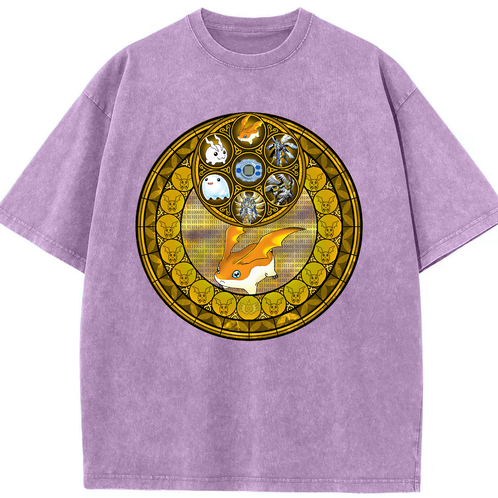 （画像用） Digimon デジタルモンスター/デジモン 綿100% ヴィンテージ風 半袖Tシャツ（フロントプリント）