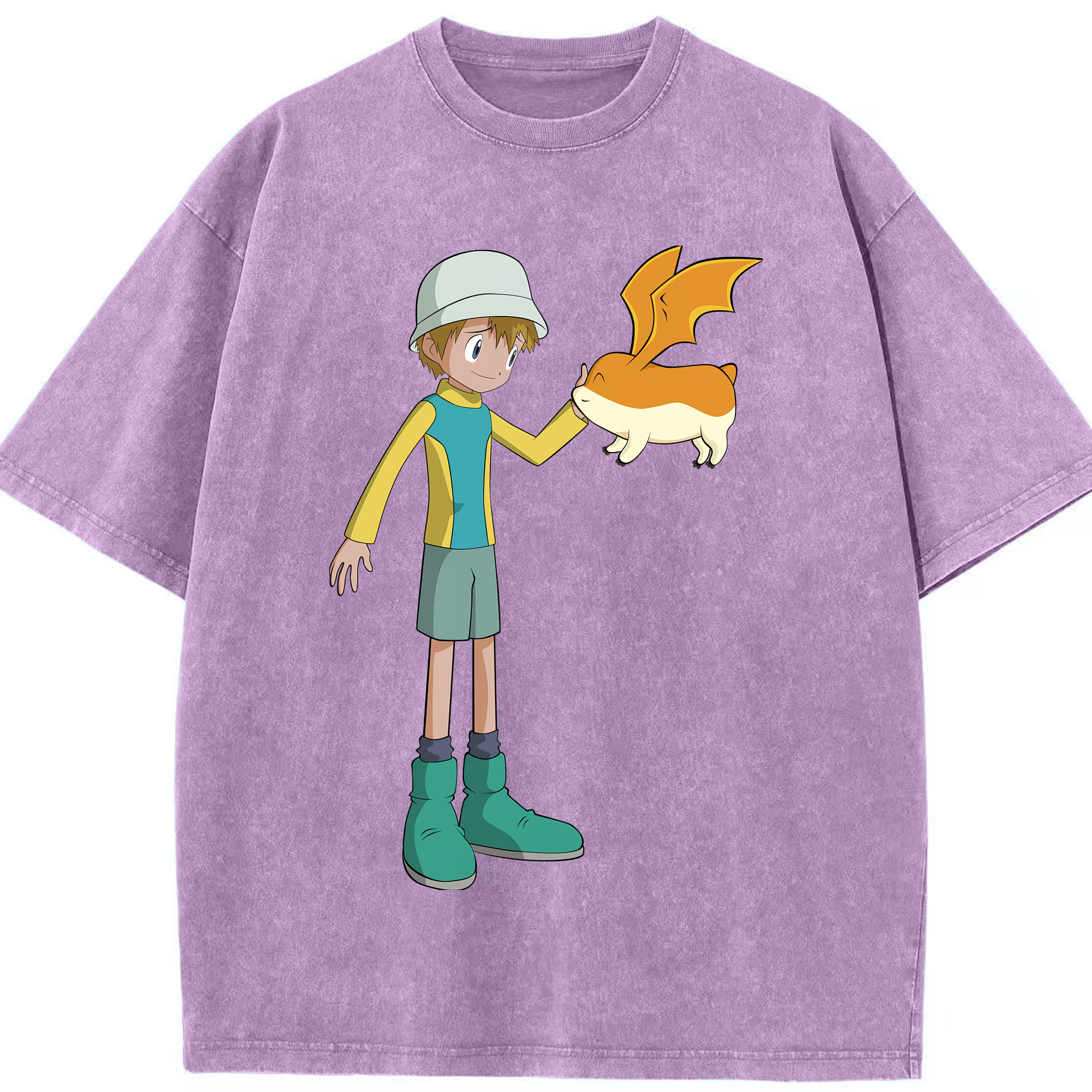 （画像用） Digimon デジタルモンスター/デジモン 綿100% ヴィンテージ風 半袖Tシャツ（フロントプリント）