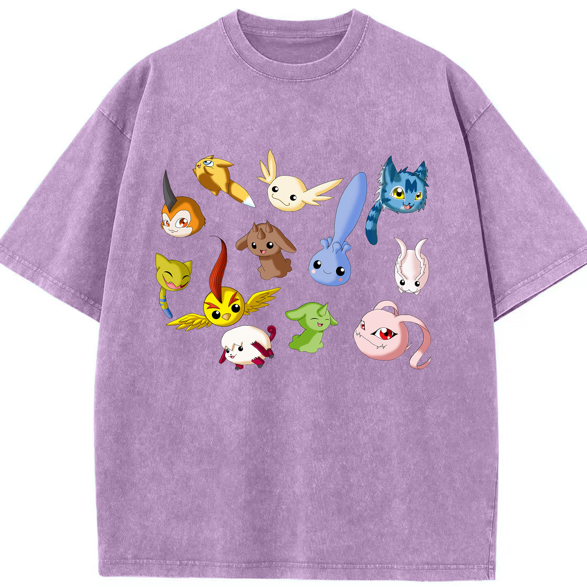 （画像用） Digimon デジタルモンスター/デジモン 綿100% ヴィンテージ風 半袖Tシャツ（フロントプリント）