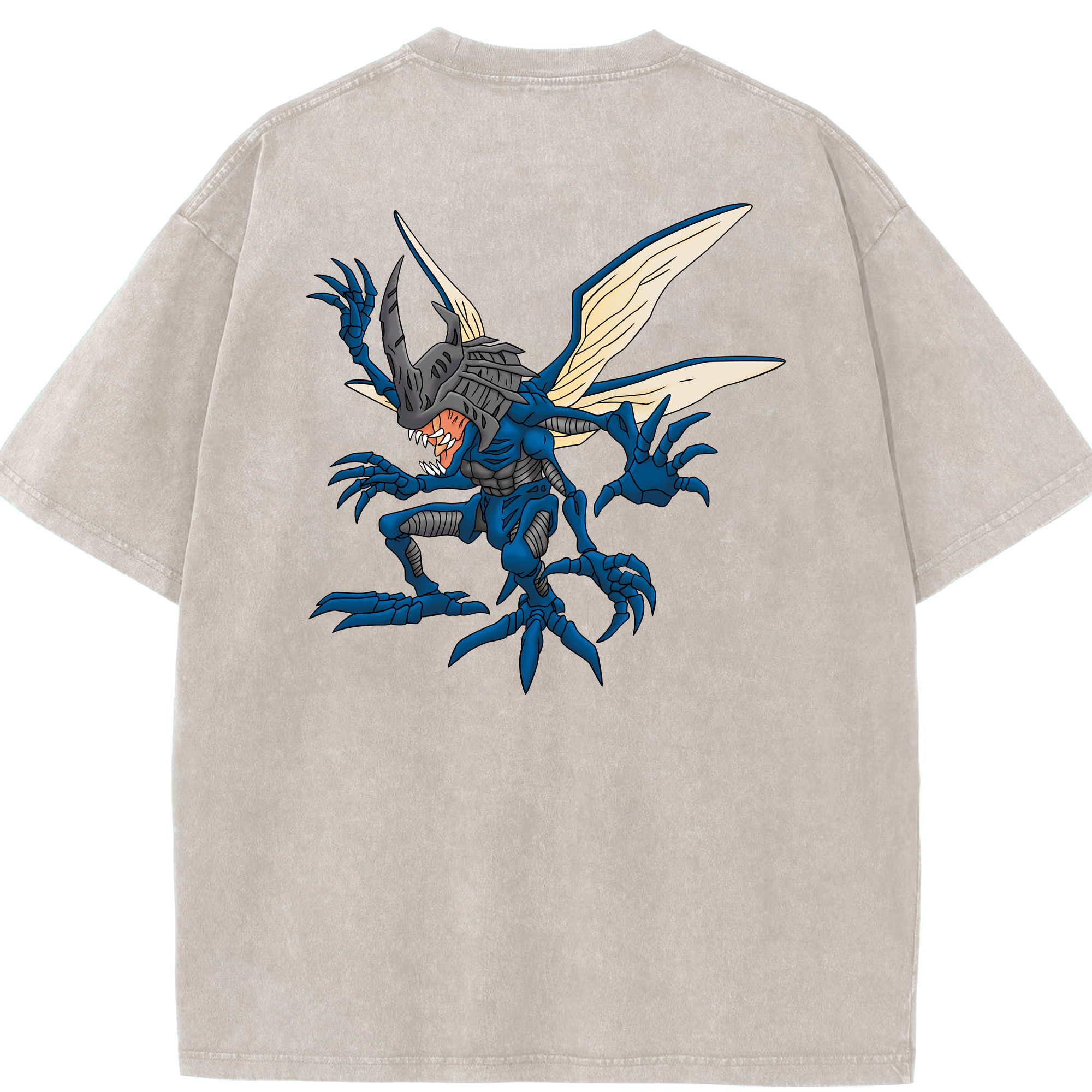 （画像用） Digimon デジタルモンスター/デジモン 綿100% ヴィンテージ風 半袖Tシャツ（背面プリント）