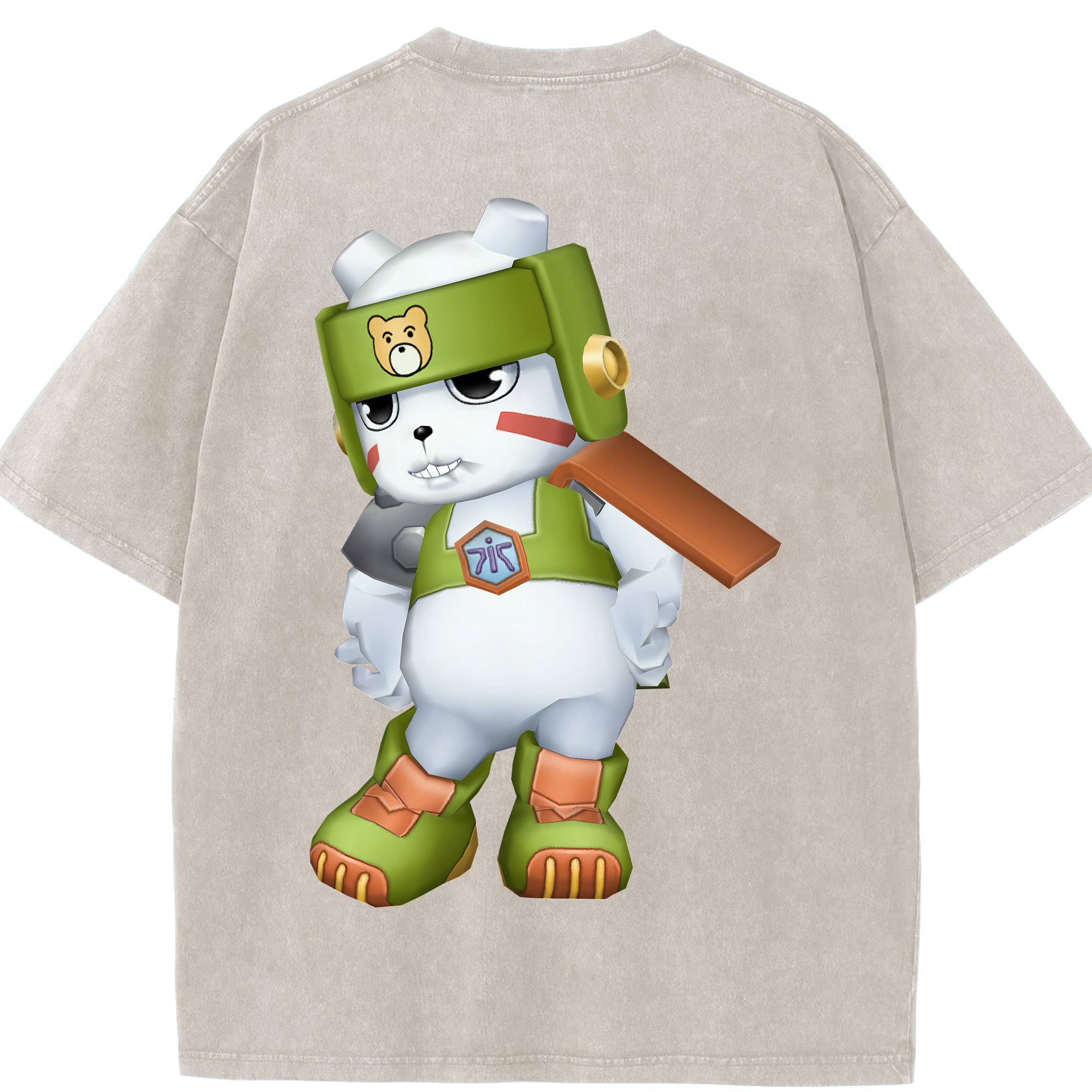 （画像用） Digimon デジタルモンスター/デジモン 綿100% ヴィンテージ風 半袖Tシャツ（背面プリント）