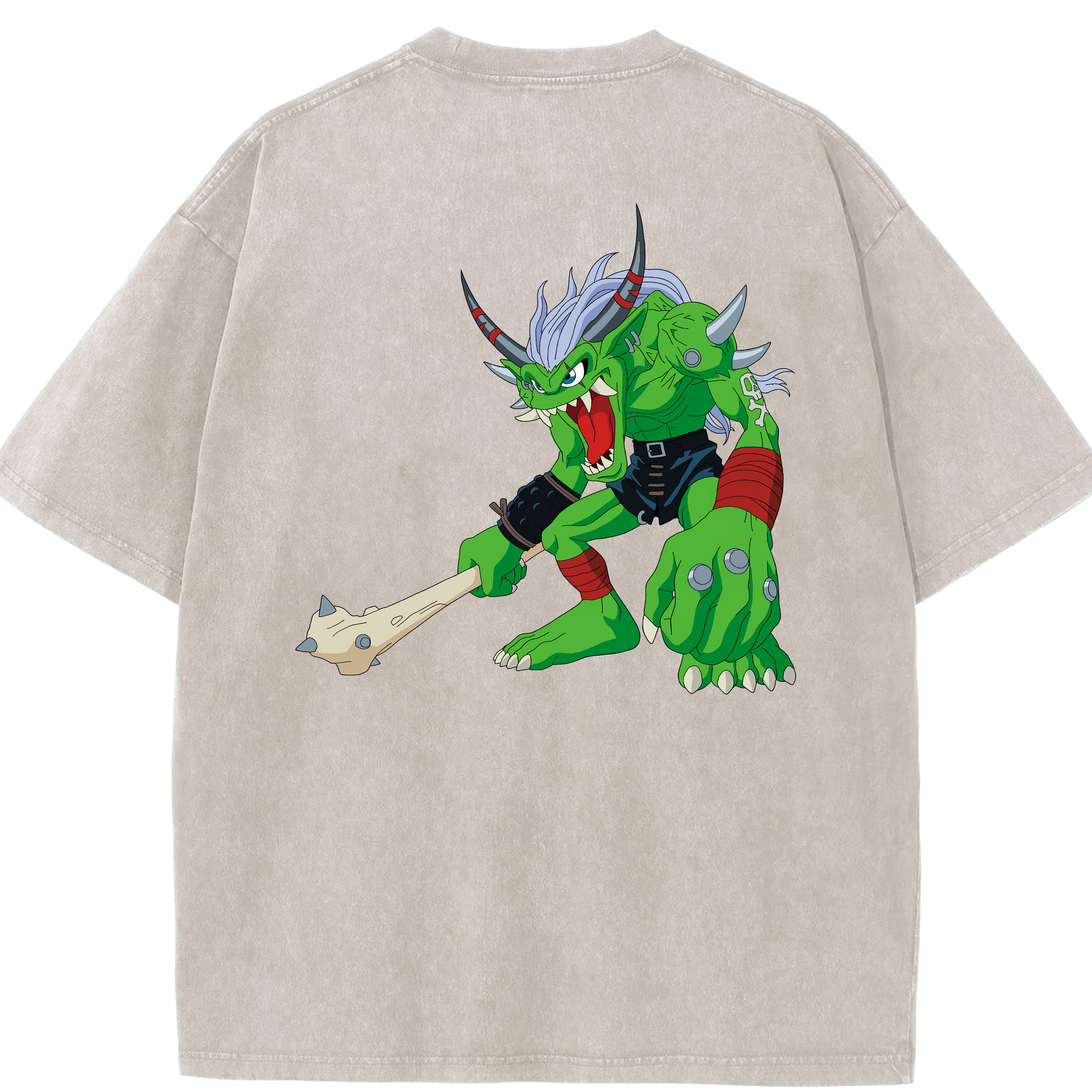 （画像用） Digimon デジタルモンスター/デジモン 綿100% ヴィンテージ風 半袖Tシャツ（背面プリント）