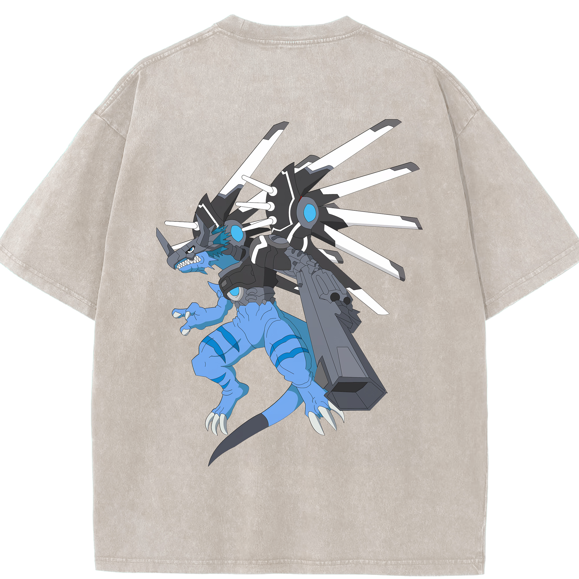 （画像用） Digimon デジタルモンスター/デジモン 綿100% ヴィンテージ風 半袖Tシャツ（背面プリント）