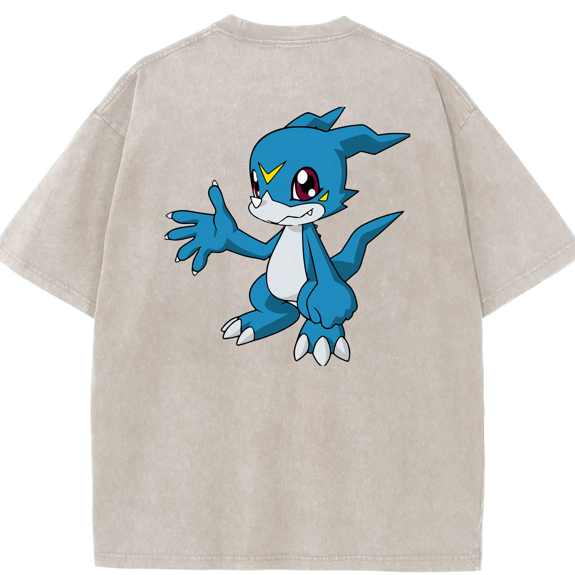 （画像用） Digimon デジタルモンスター/デジモン 綿100% ヴィンテージ風 半袖Tシャツ（背面プリント）