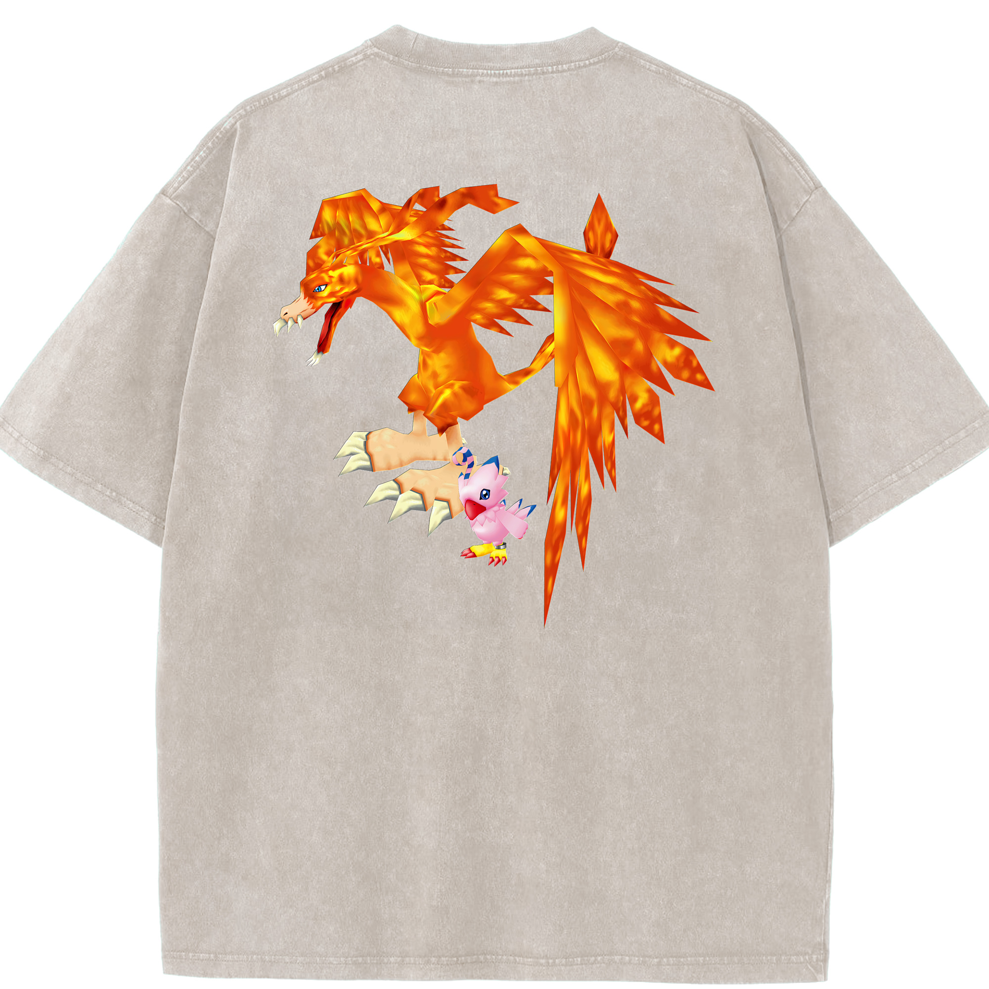 （画像用） Digimon デジタルモンスター/デジモン 綿100% ヴィンテージ風 半袖Tシャツ（背面プリント）
