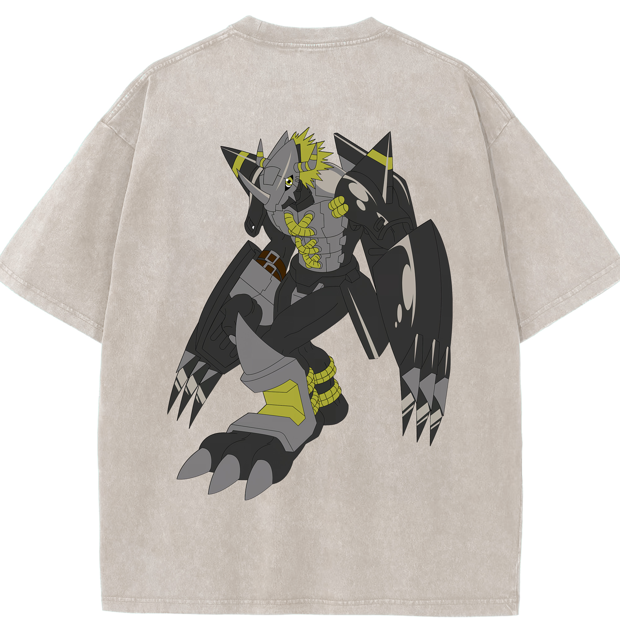 （画像用） Digimon デジタルモンスター/デジモン 綿100% ヴィンテージ風 半袖Tシャツ（背面プリント）