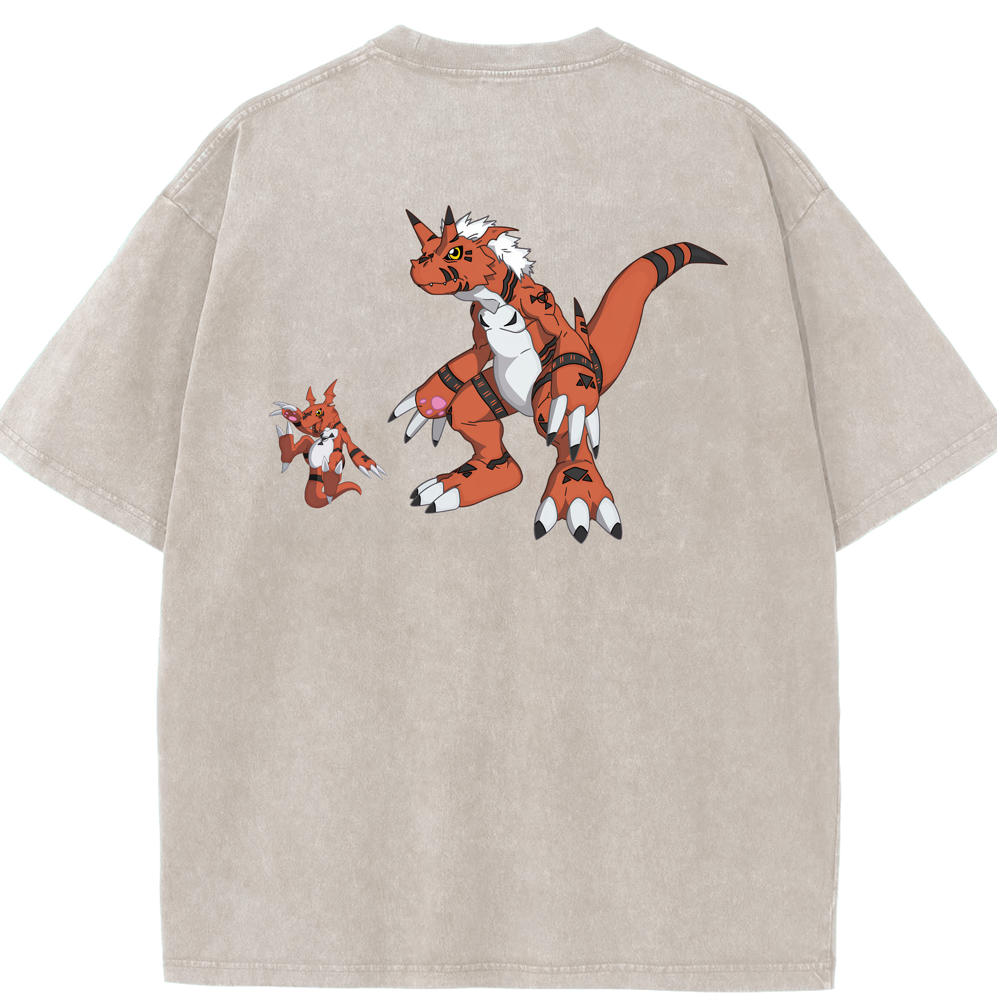 （画像用） Digimon デジタルモンスター/デジモン 綿100% ヴィンテージ風 半袖Tシャツ（背面プリント）