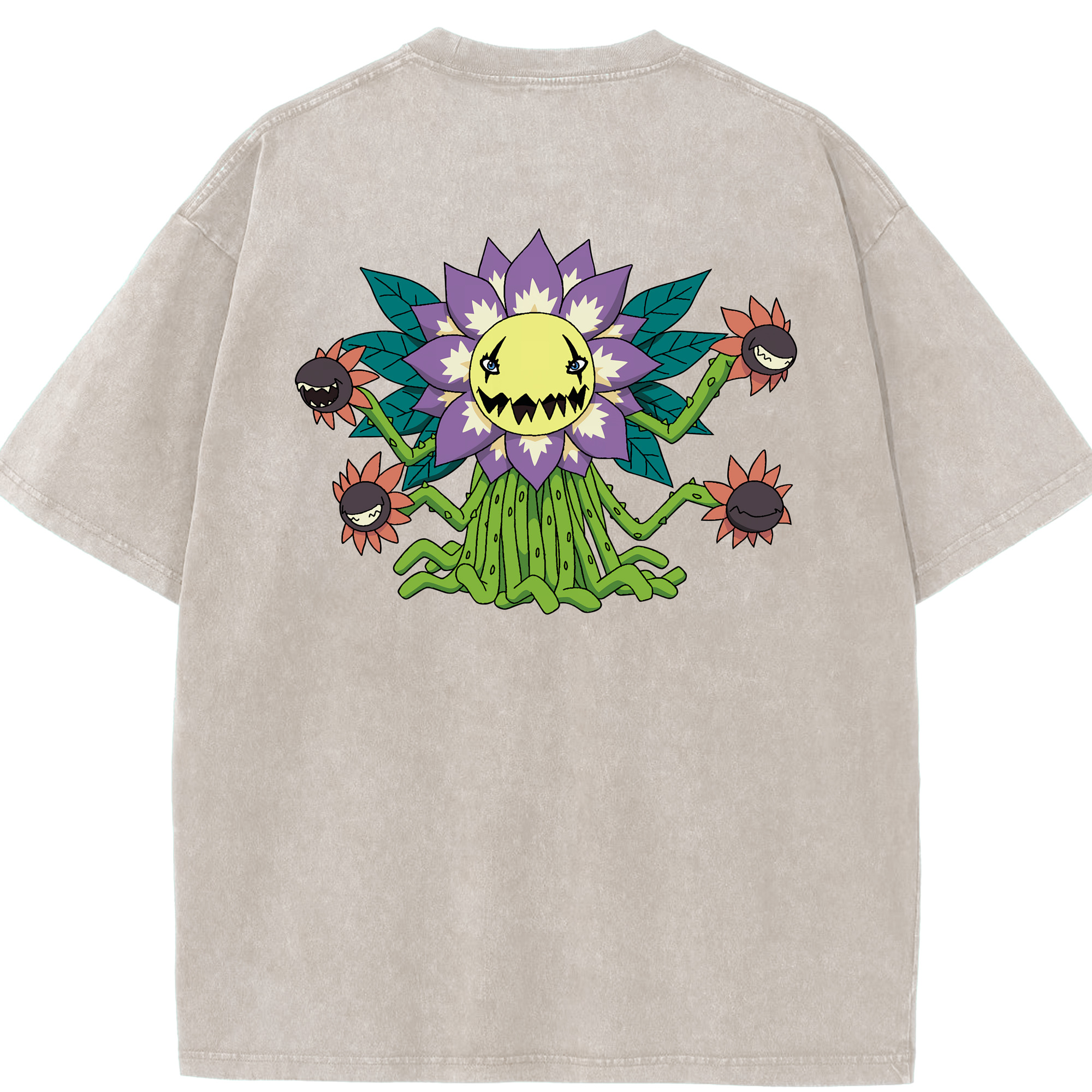 （画像用） Digimon デジタルモンスター/デジモン 綿100% ヴィンテージ風 半袖Tシャツ（背面プリント）