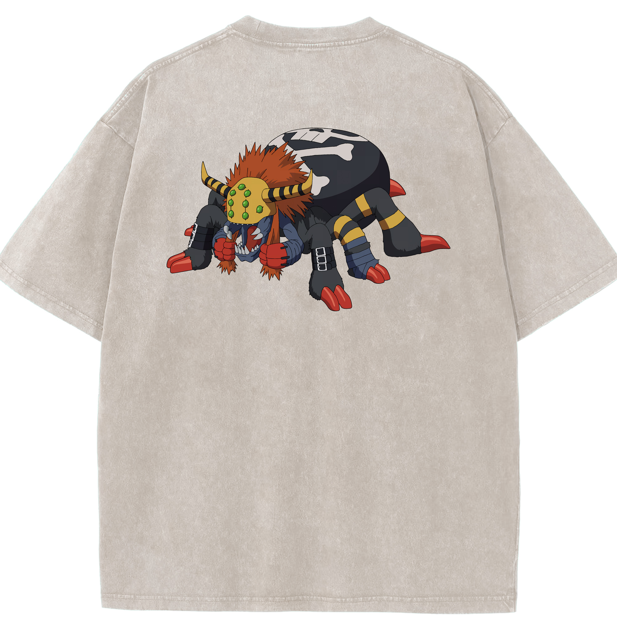 （画像用） Digimon デジタルモンスター/デジモン 綿100% ヴィンテージ風 半袖Tシャツ（背面プリント）