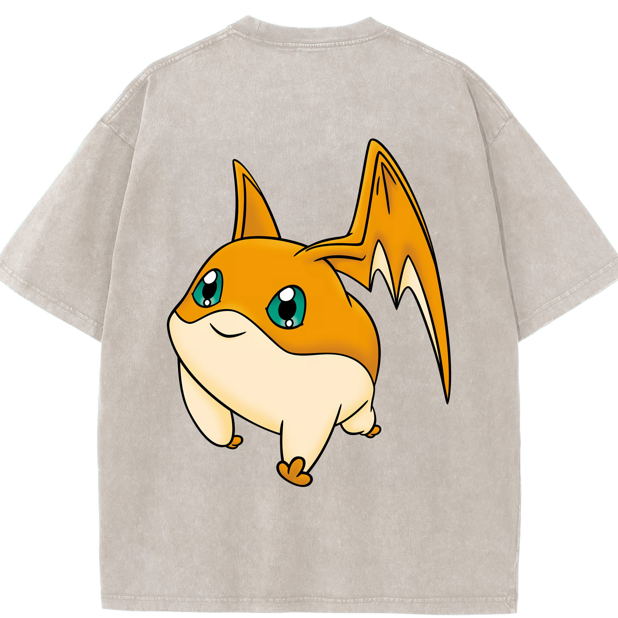 （画像用） Digimon デジタルモンスター/デジモン 綿100% ヴィンテージ風 半袖Tシャツ（背面プリント）