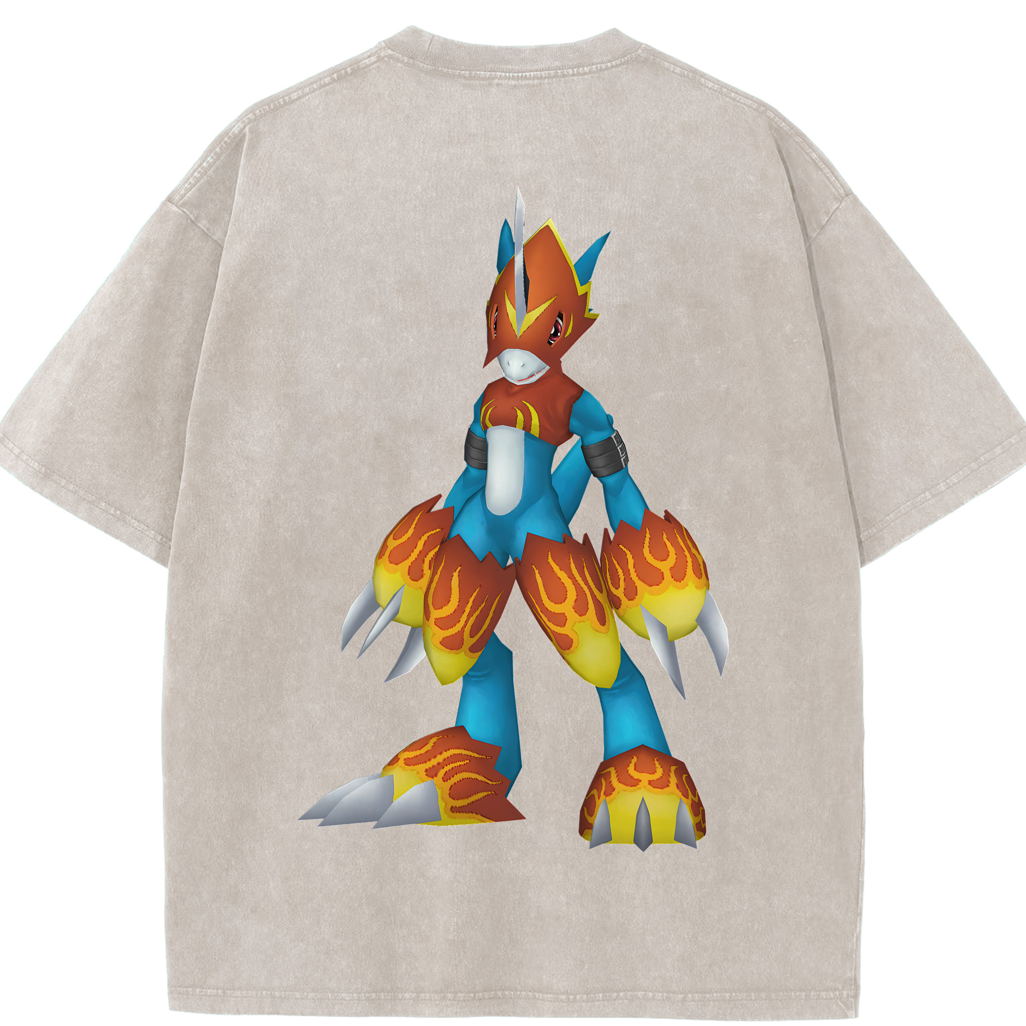 （画像用） Digimon デジタルモンスター/デジモン 綿100% ヴィンテージ風 半袖Tシャツ（背面プリント）