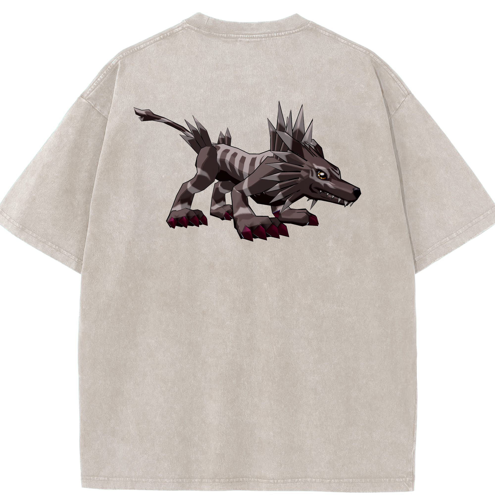 （画像用） Digimon デジタルモンスター/デジモン 綿100% ヴィンテージ風 半袖Tシャツ（背面プリント）