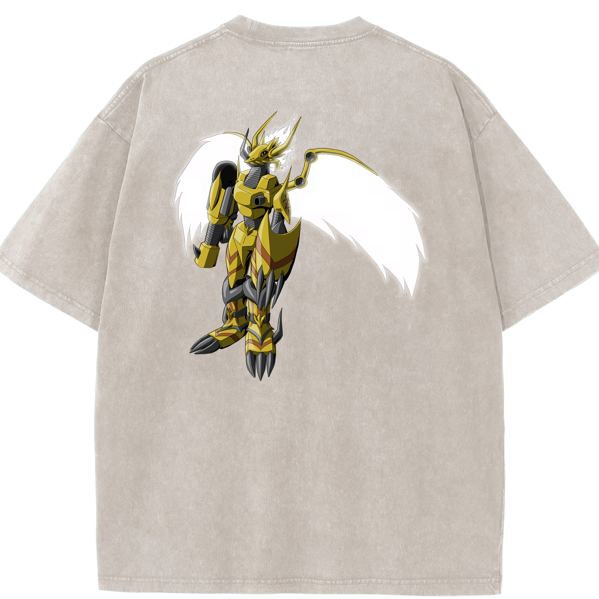 （画像用） Digimon デジタルモンスター/デジモン 綿100% ヴィンテージ風 半袖Tシャツ（背面プリント）