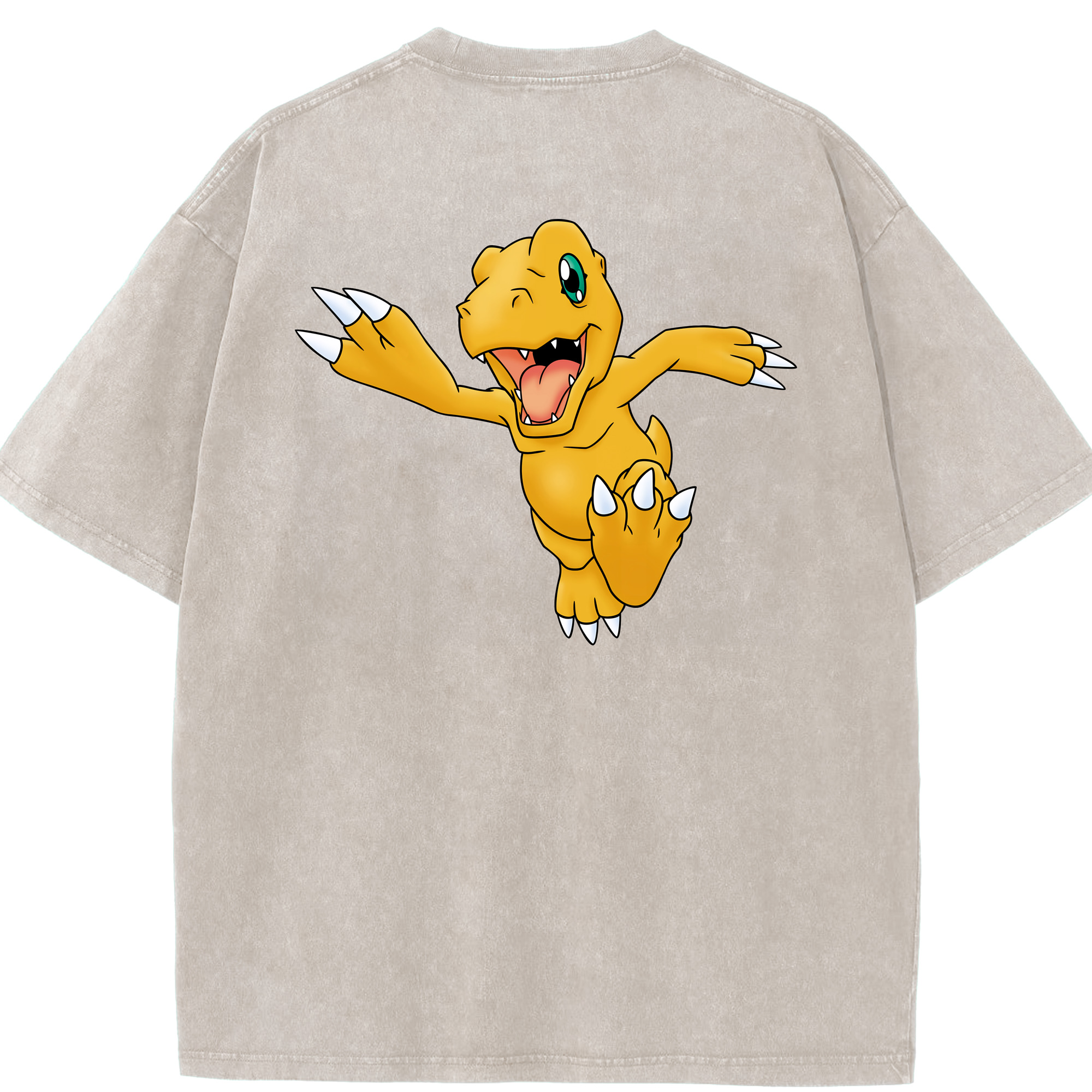 （画像用） Digimon デジタルモンスター/デジモン 綿100% ヴィンテージ風 半袖Tシャツ（背面プリント）