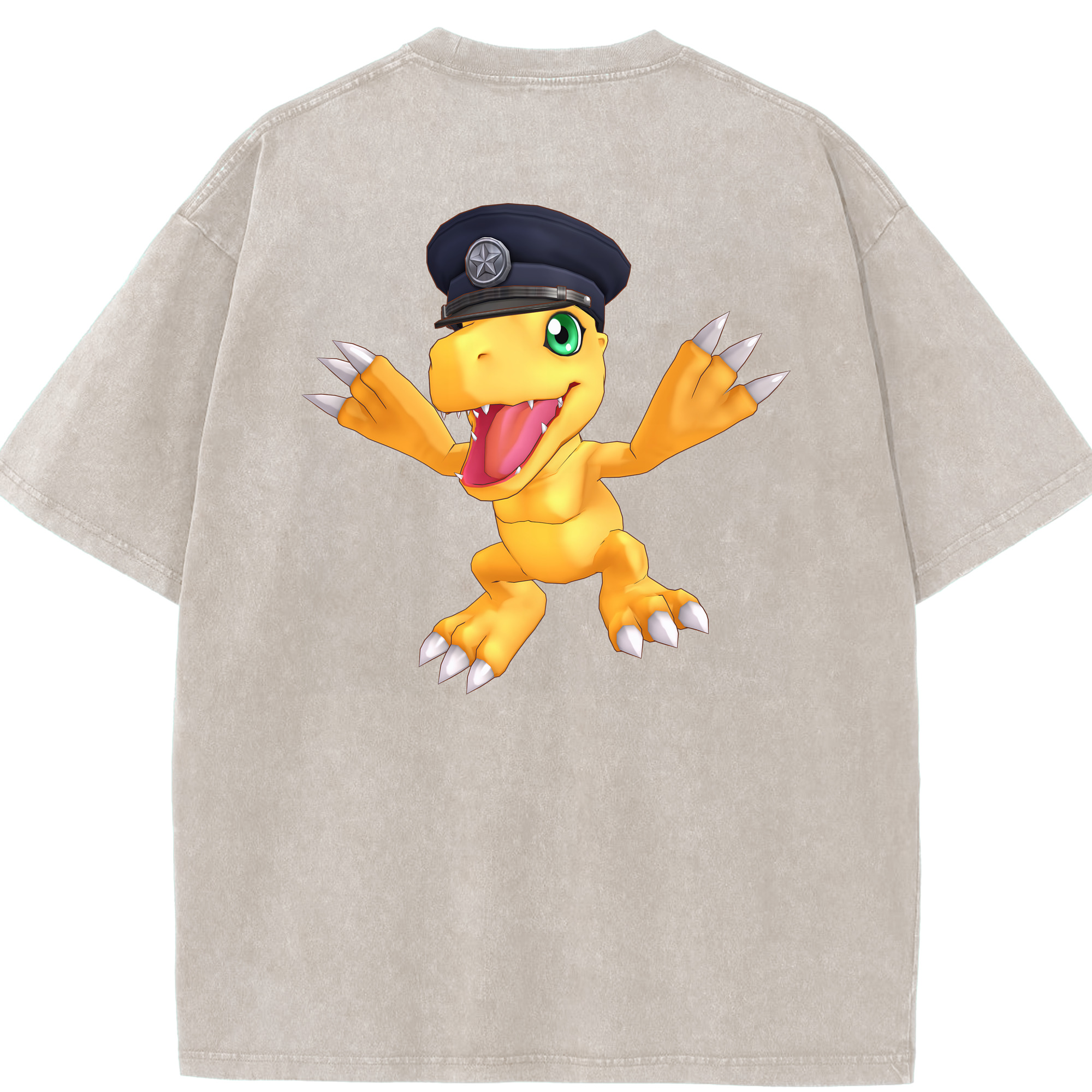 （画像用） Digimon デジタルモンスター/デジモン 綿100% ヴィンテージ風 半袖Tシャツ（背面プリント）