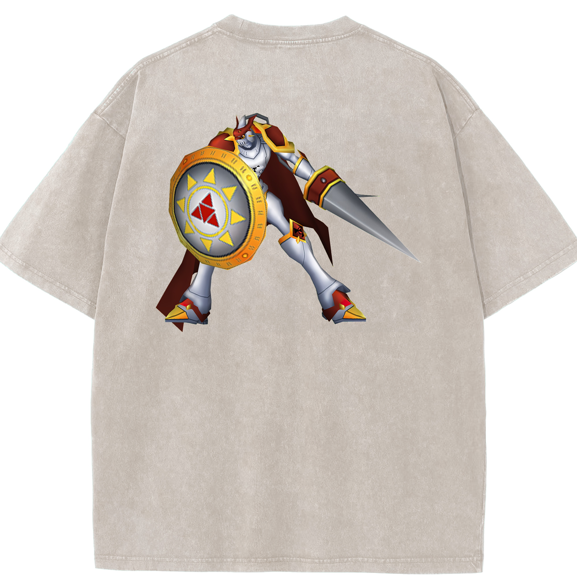 （画像用） Digimon デジタルモンスター/デジモン 綿100% ヴィンテージ風 半袖Tシャツ（背面プリント）