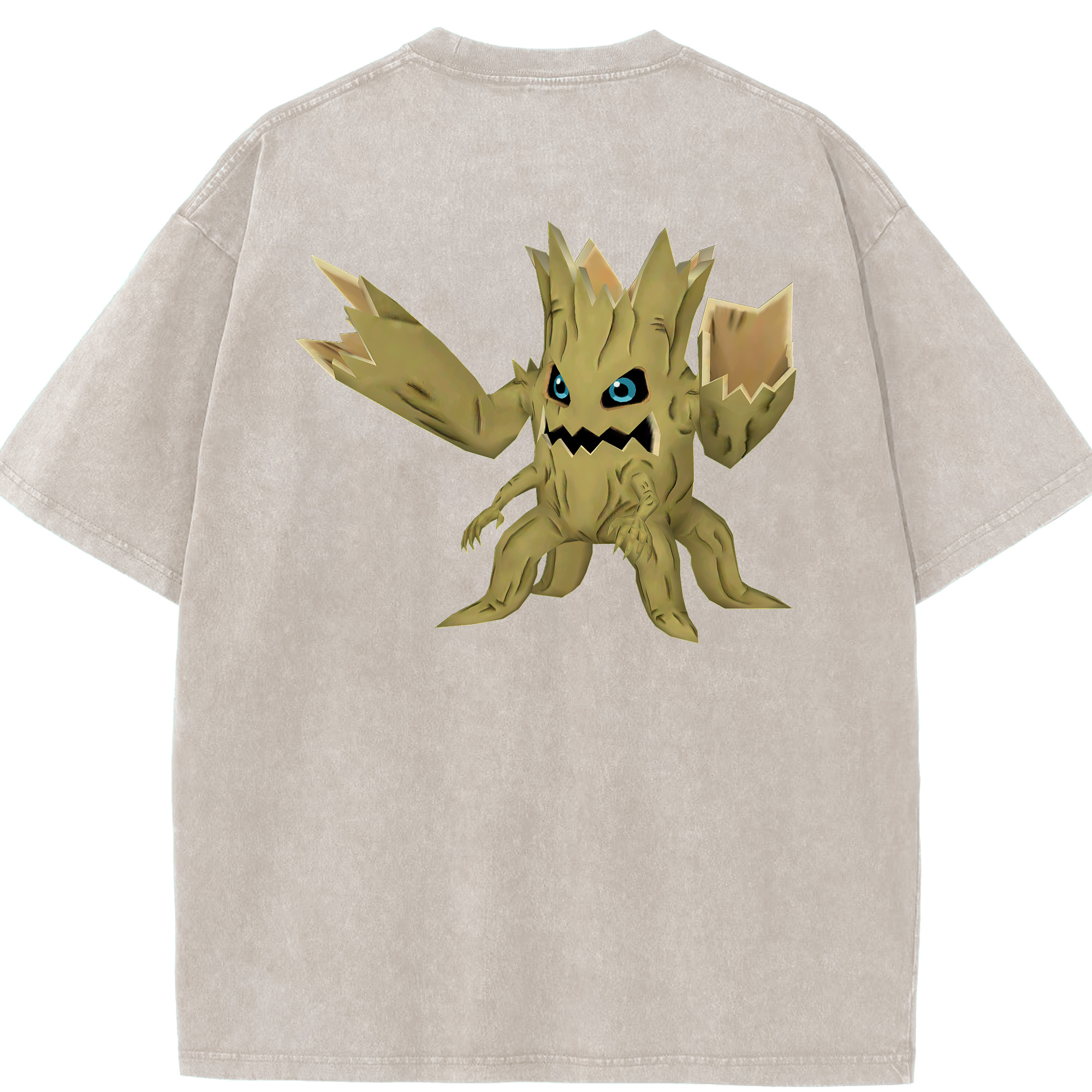 （画像用） Digimon デジタルモンスター/デジモン 綿100% ヴィンテージ風 半袖Tシャツ（背面プリント）