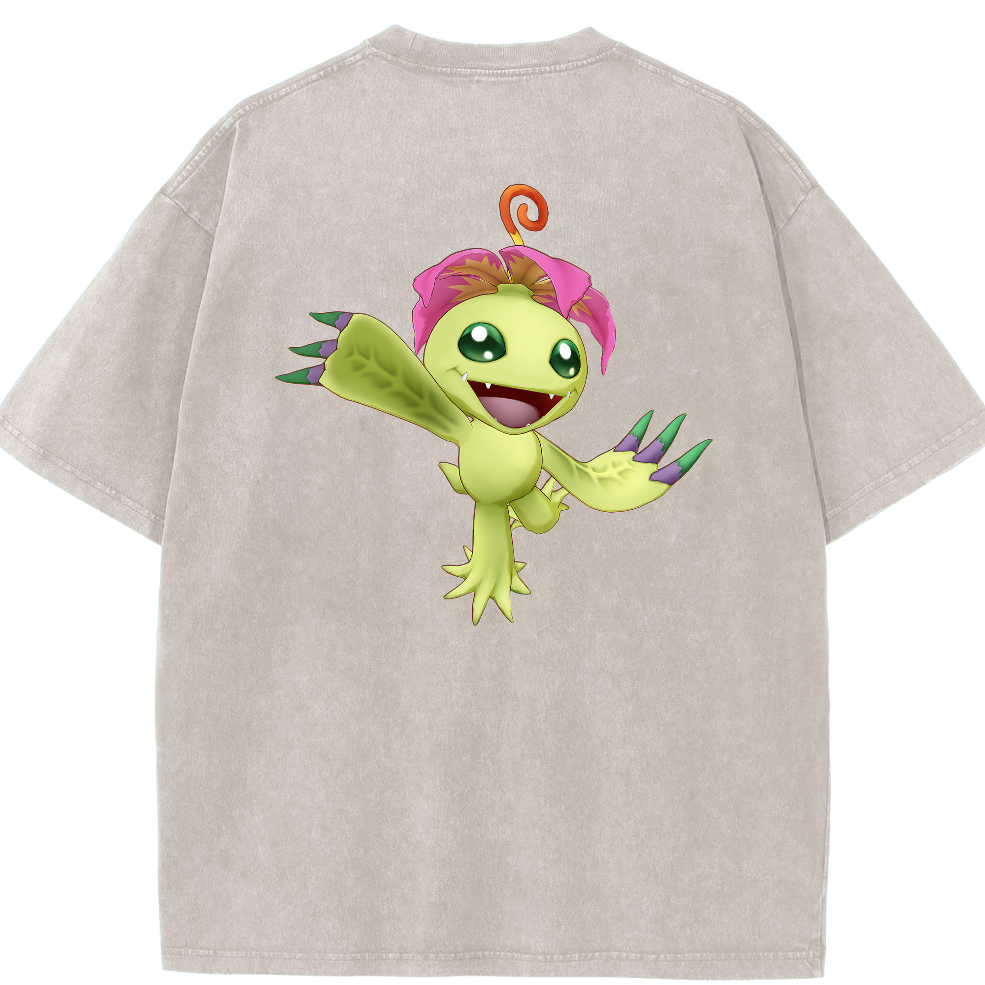 （画像用） Digimon デジタルモンスター/デジモン 綿100% ヴィンテージ風 半袖Tシャツ（背面プリント）